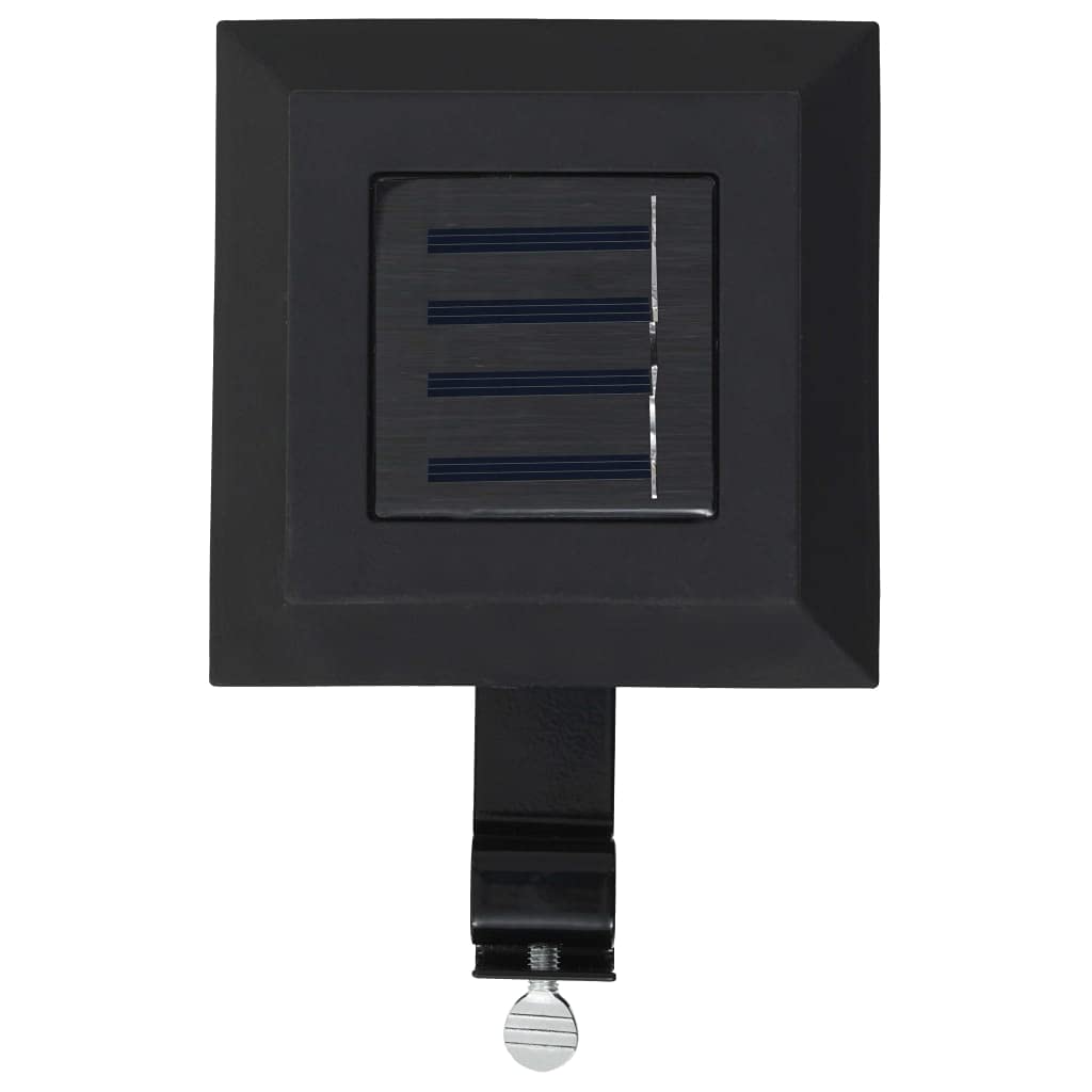 vidaXL Outdoor Solar Lamps Set of 6, LED Square Design, 4.7in Black, Eco-Friendly, Rechargeable Battery, Easy Installation, Model 44468