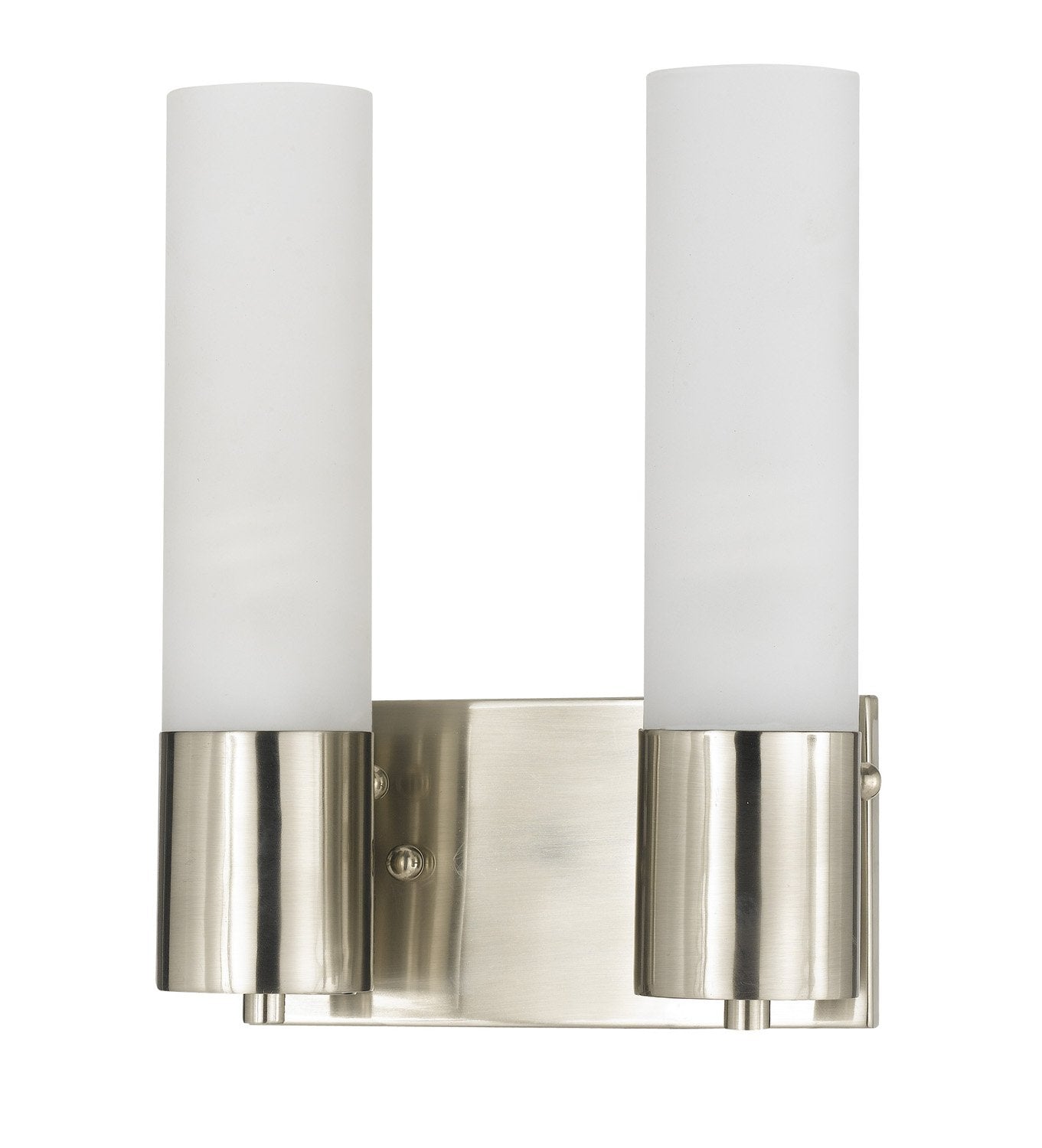Cal Lighting Transitional Two Wall Lamp, Metal, Silver, Model CALLA-198-2L, 4inL x 9.25inW x 11.25inH