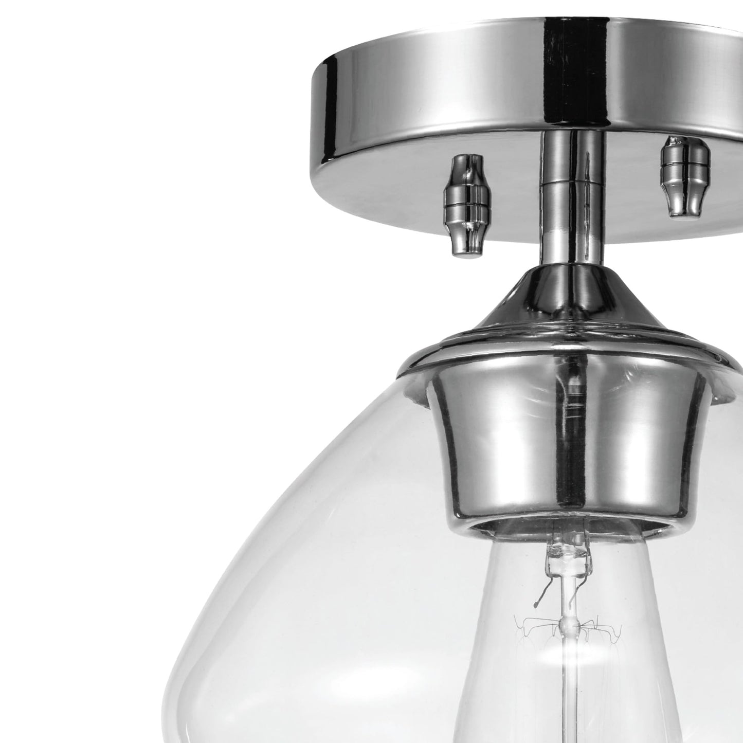 Globe Electric Harrow Semi-Flush Mount Light Fixture, Chrome Finish, Model 60875, Metal Material