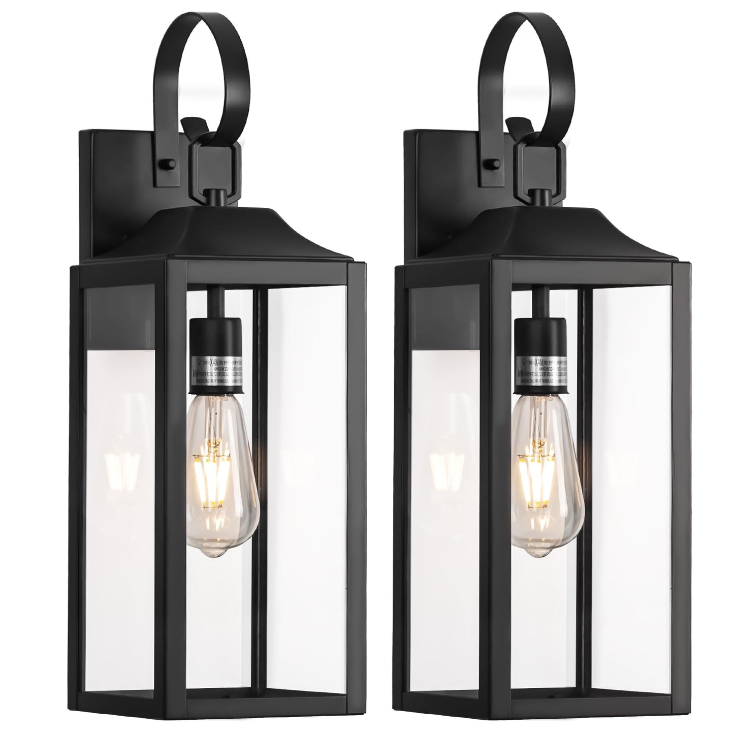 19 Large Outdoor Light Fixture 2 Pack Porch Lights Sconce Exterior Lighting Fixtures Black Outside Lights For House Modern Wall Lantern Anti Rust Outside Coach Lamps For House Doorway Garage