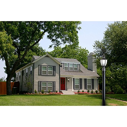 Westinghouse Lantern Post with Ground Outlet, Dusk to Dawn Sensor, Alloy Steel, Model 6695500, Black
