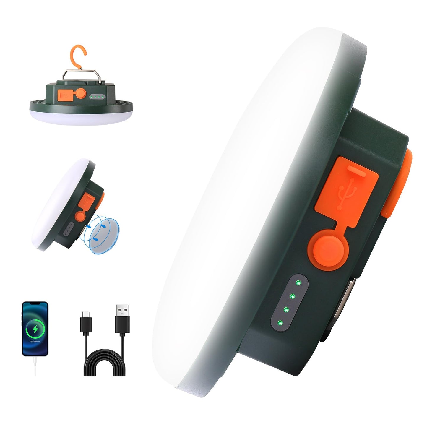 10000Mah Rechargeable Tent Light 3 Lighting Modes 4000Lm Led Portable Camping Lantern Ipx5 Waterproof 30W Hanging Tent Light With Magnet For Emergency & Gift