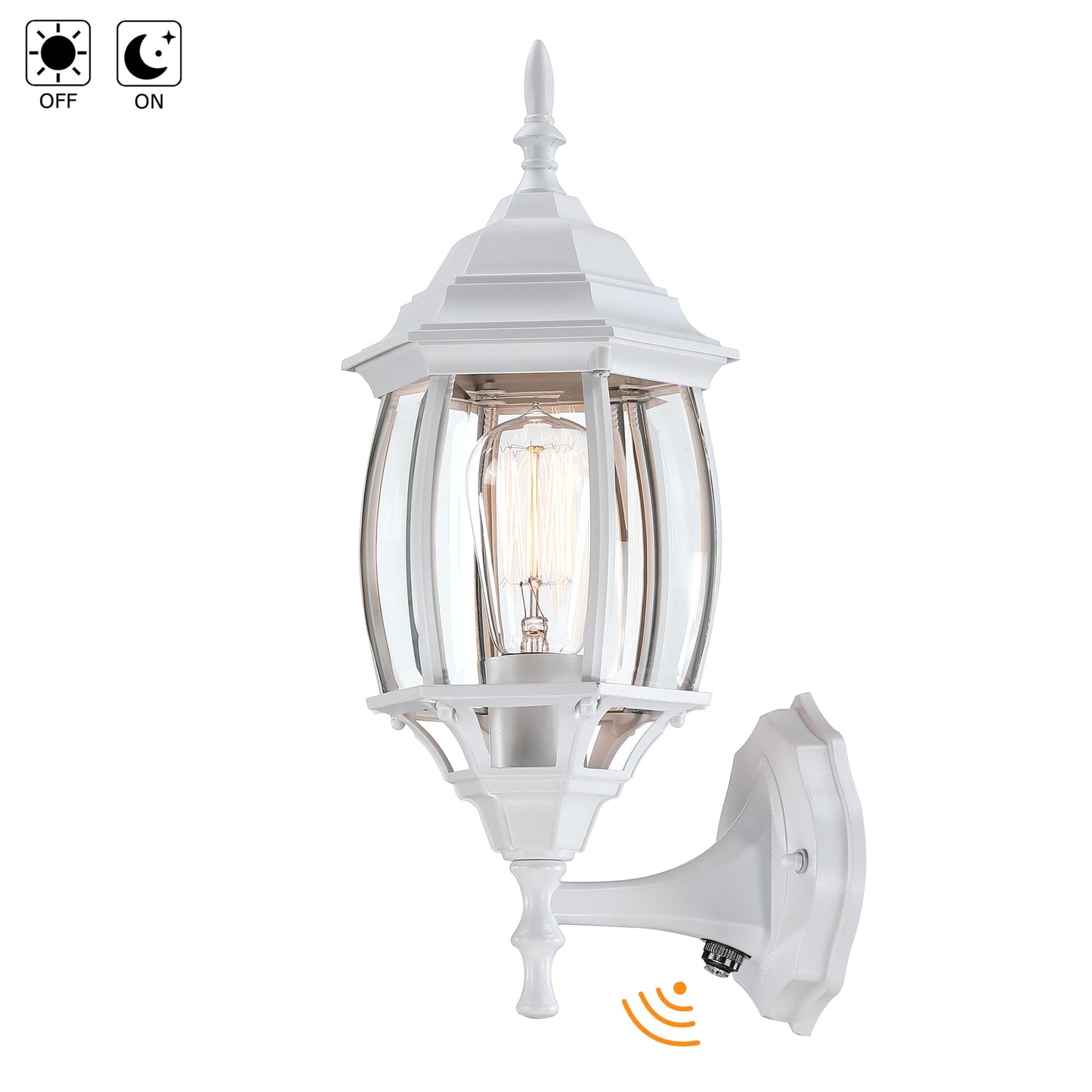 Faymart Lighting 2 Pack 16.8In White Porch Lights Dusk To Dawn Sensor Wall Sconce White Outdoor Light Fixture For House Dusk To Dawn Exterior Wall Light For Porch Front Door Garage E26