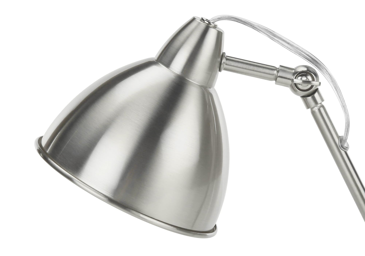 Monarch Specialties I 9659 Table Lamp, USB Port, Nickel Metal, Silver Shade, 11.75inL x 6inW x 16.75inH