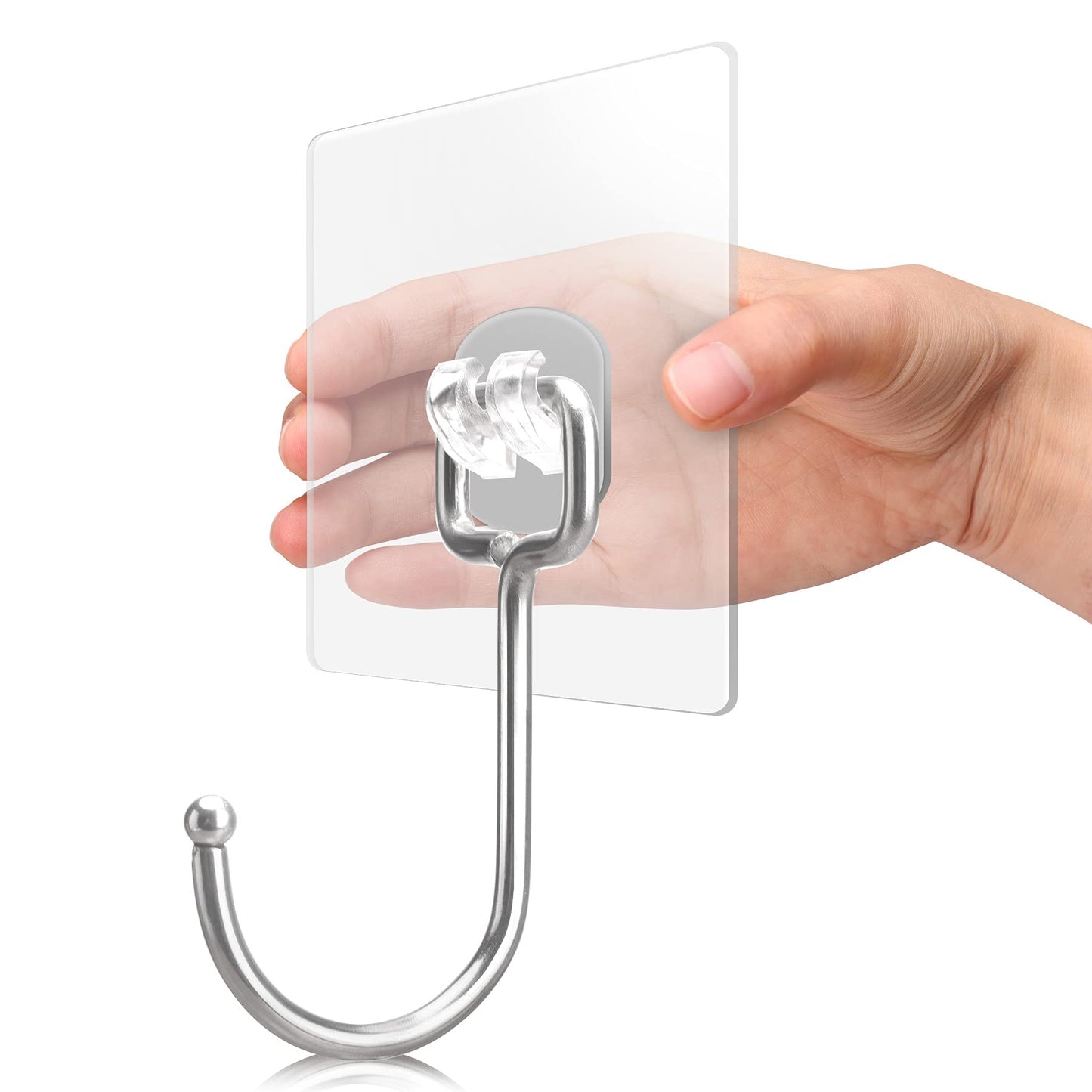 Antimbee 10-Pack All-Purpose Large Adhesive Hooks for Hanging,Banana Hook,Heavy Duty Adhesive Hooks 37 lb(Max),Sticky Wall Hook fit Home,Bathroom,Kitchen,Office and Outdoor