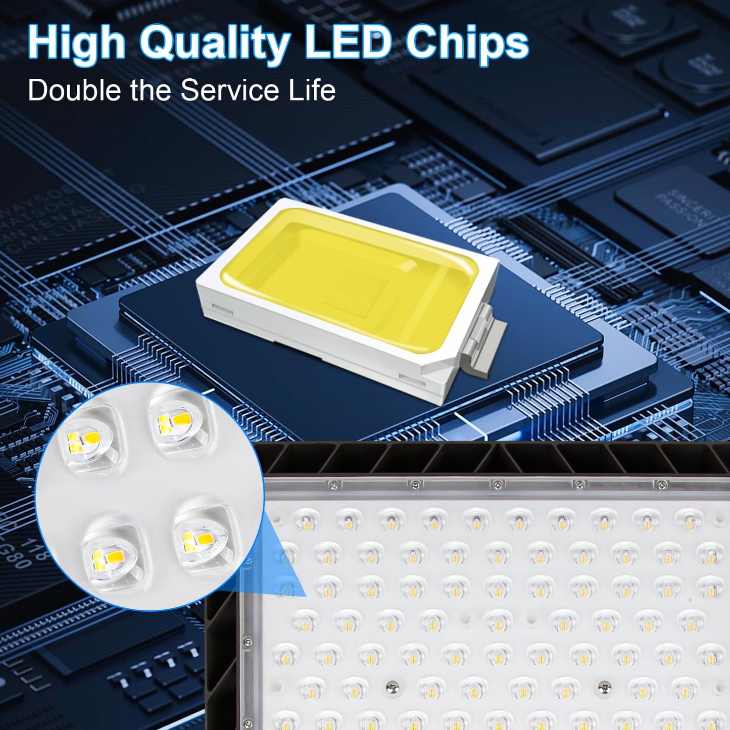 Ledmo 480W Led Parking Lot Light Dusk To Dawn Outdoor Commercial Area Lighting Ip65 Exterior 5000K 72000Lm Super Bright Security Flood Light Heavy Duty 2 Pack