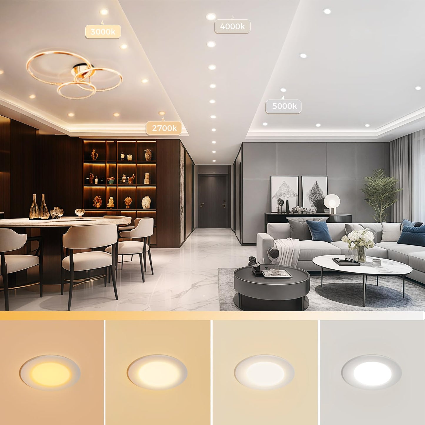 Ygs-Tech 2 Inch Led Recessed Lighting Dimmable Downlight 3W(35W Halogen Equivalent) Cri80 5000K Daylight White Ceiling Light With Led Driver (24 Pack)