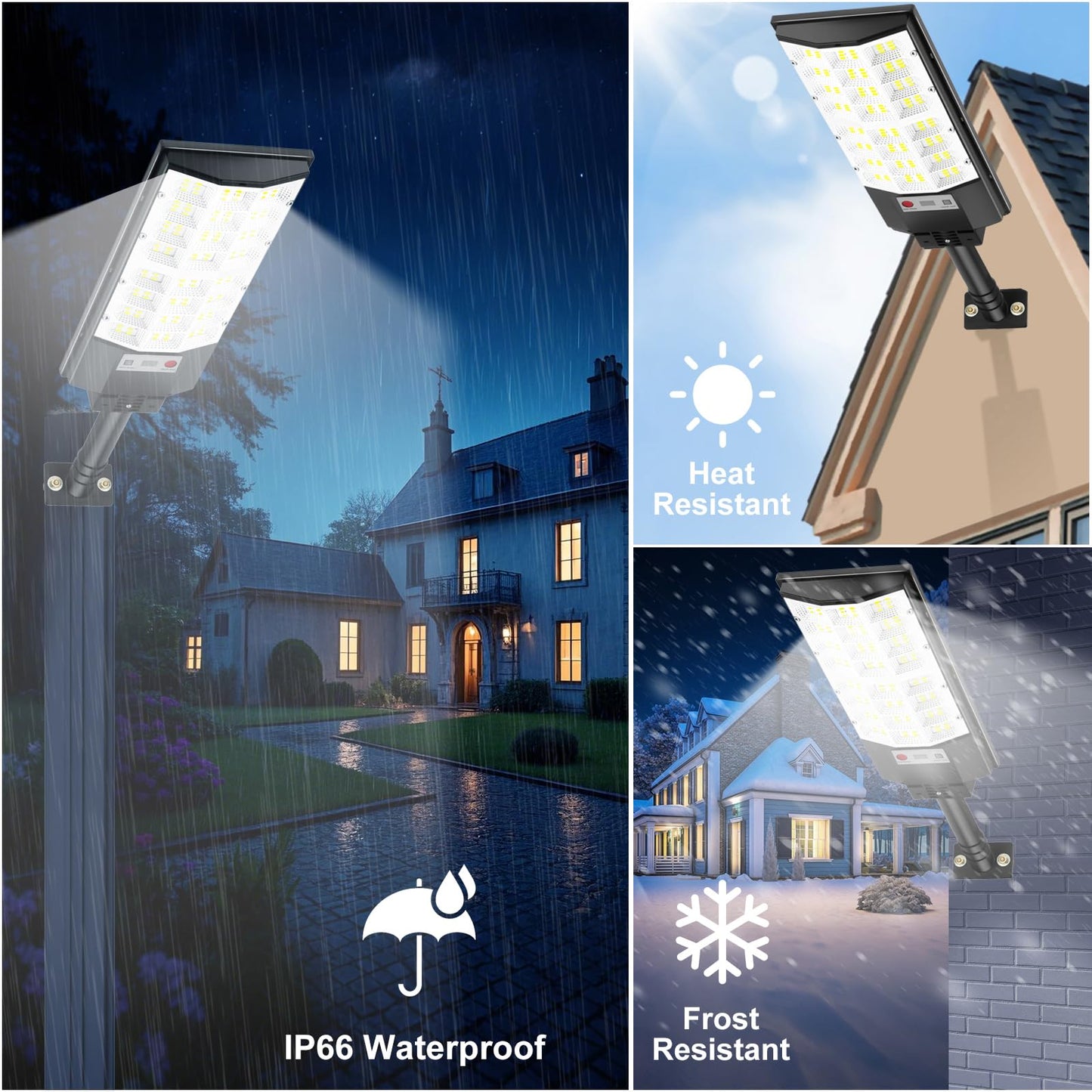 Atoechie 4 Pack Solar Street Lights Outdoor Flood Light With Dual Motion Sensors Dusk To Dawn 6500K Dimmable Security Lamps With Remote Control Ip66 Waterproof Solar Powered Parking Lot Lights