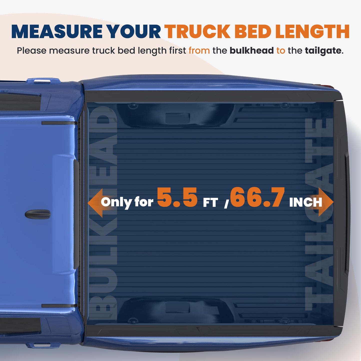 KUIPERAUTO Soft Tri Truck Bed Tonneau Cover Compatible for 2014-2025 Toyota Tundra 5.5ft Bed (incl Utility Track System