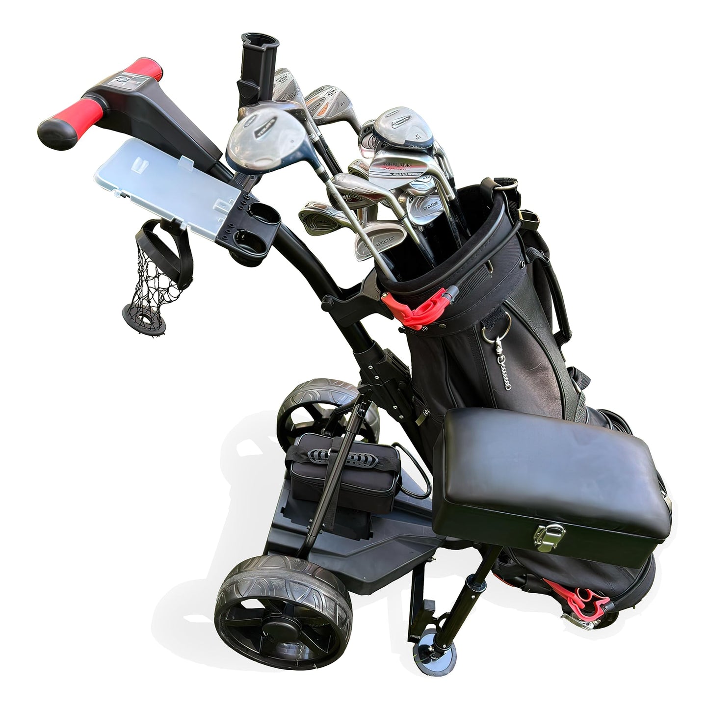 Super E Caddy The Weekender Electric Golf Cart, Packed with Drink Holder, Umbrella Holder, Scorecard Holder, Black