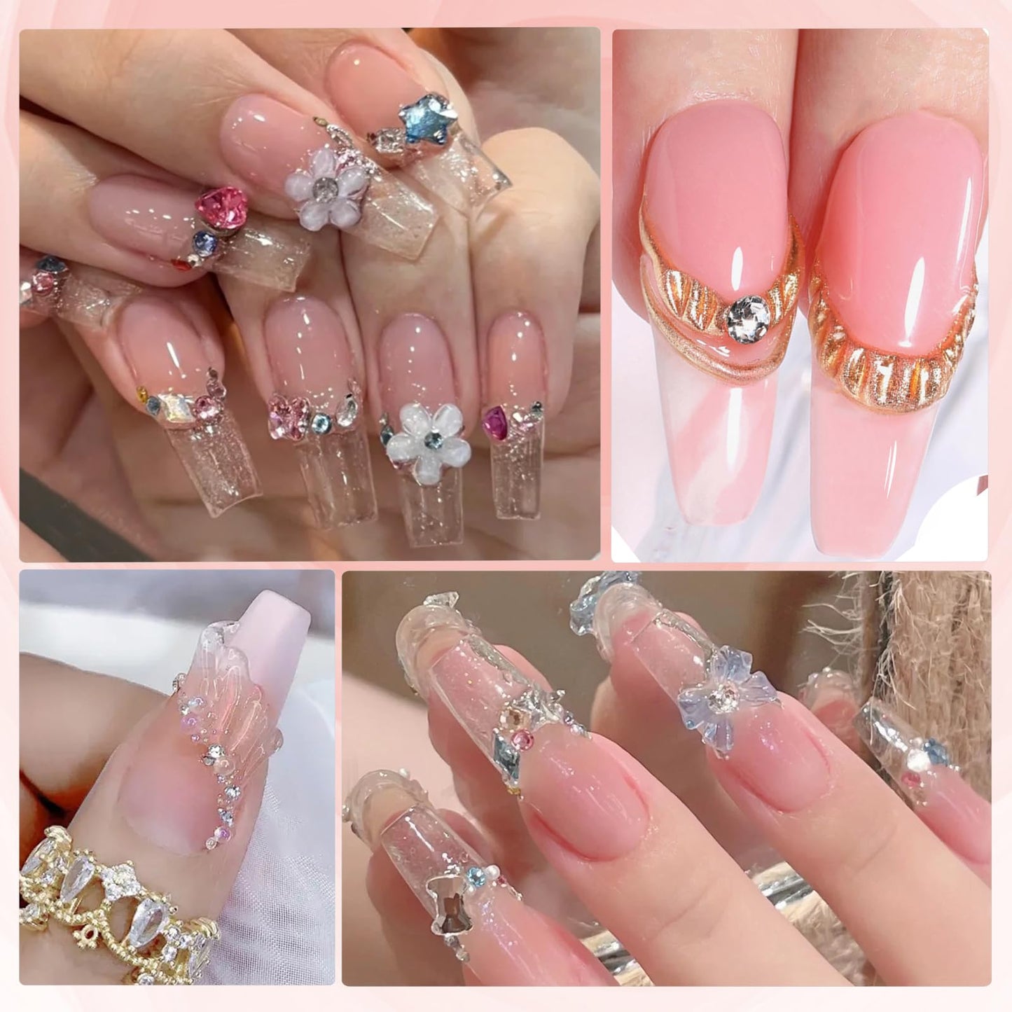 NAILGIL Solid Builder Gel For Nails,3D Nail Art Sculpture Non-Sticky Hand Clear Extension Gel Sock Off UV LED with 3D Silicone F