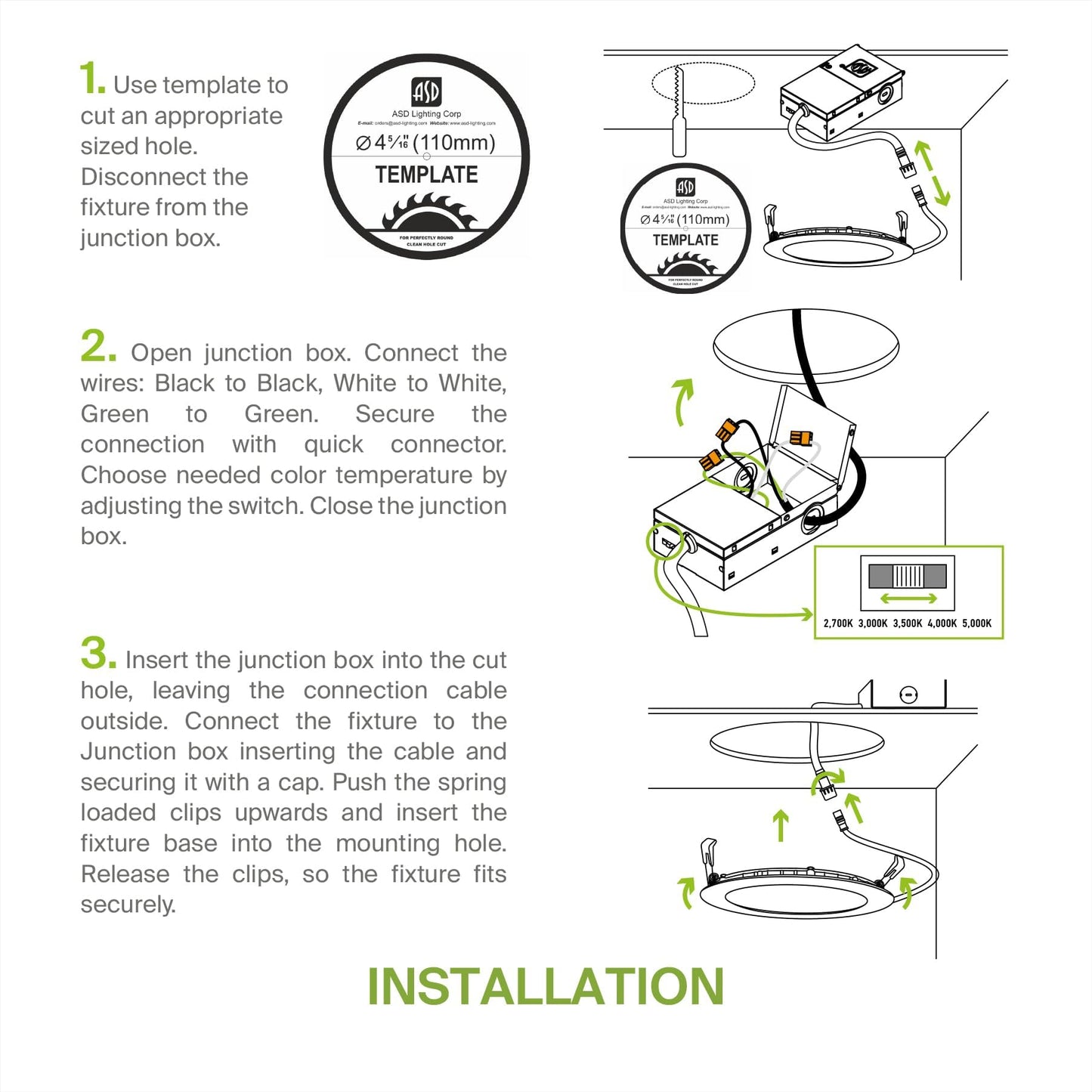 Asd 6 Pack Led Recessed Lighting 4 Inch 12W 5 Cct 2700K-5000K Cri90+ Ic Rated Ultra Thin Dimmable Ceiling Lights With J Box Canless Wafer Downlight Round Slim Panel Light Ul Listed Black