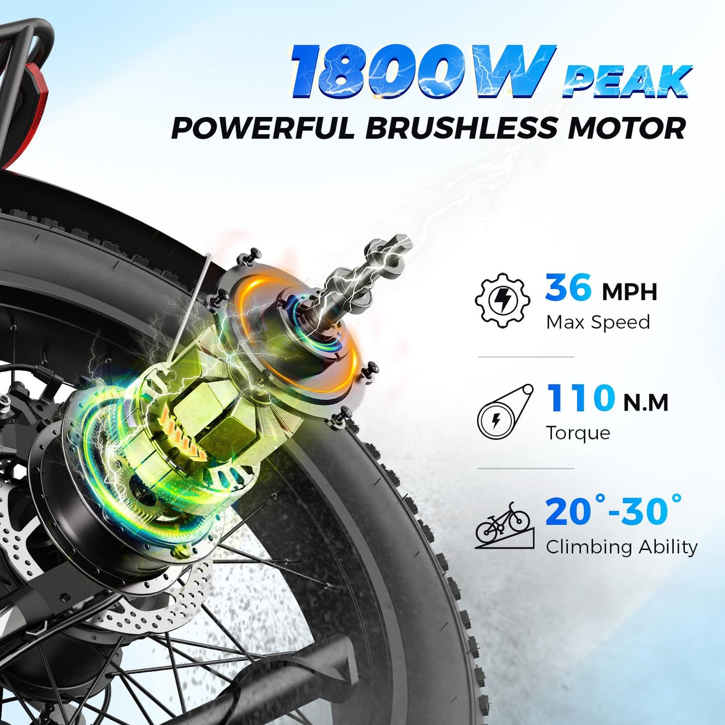 LEONX M2 pro Electric Bike,1800W Peak Motor Electric Bike Mountain Bike, 26'' x 4.0'' Fat Tire Electric Ebike with 48V 17.5AH Battery, 36MPH 85Miles Electric Bicycle with Front and Rack Basket