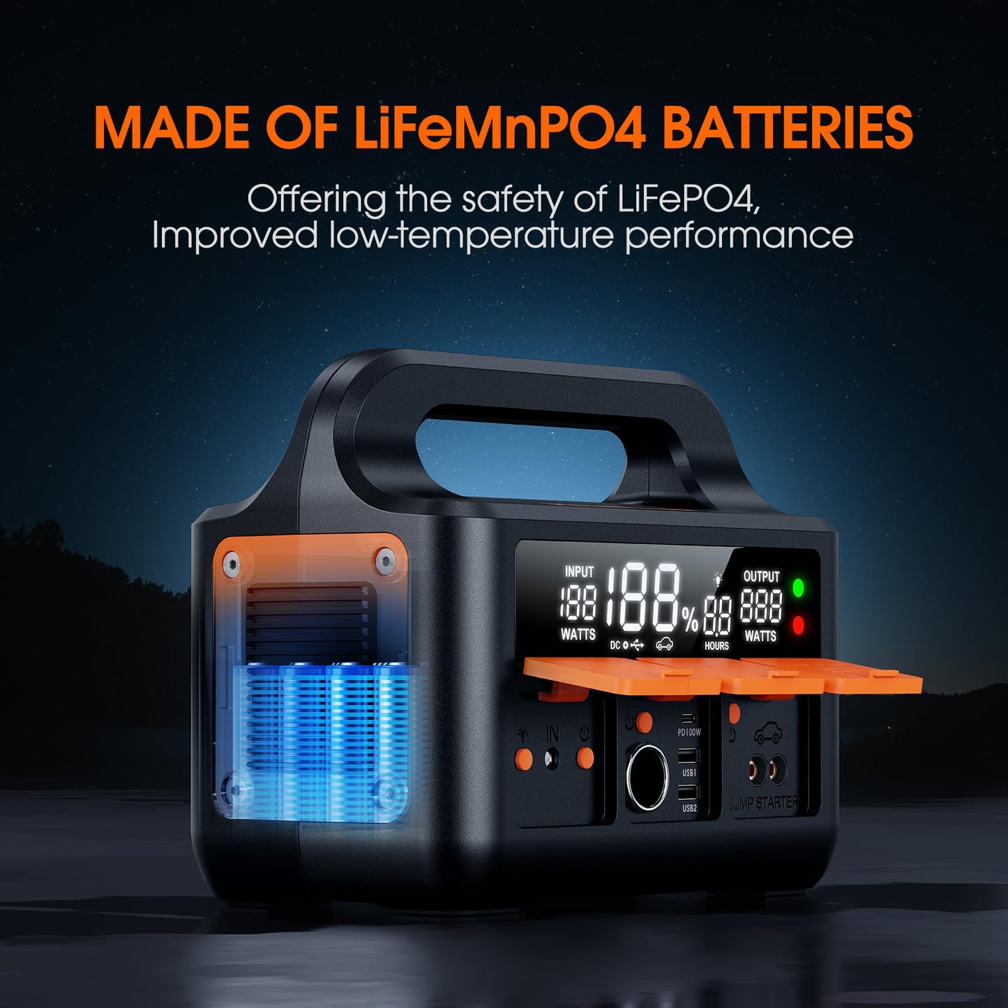 KeenPower 8000A LiFeMnPO4 Jump Starter for All 12V Cars, DC+PD 200W Two-Way Fast-Charging Portable Car Starter (PD Charger NOT Included), 30 Mins Full Charge, Powerful Jump Box w/Large Screen & Light