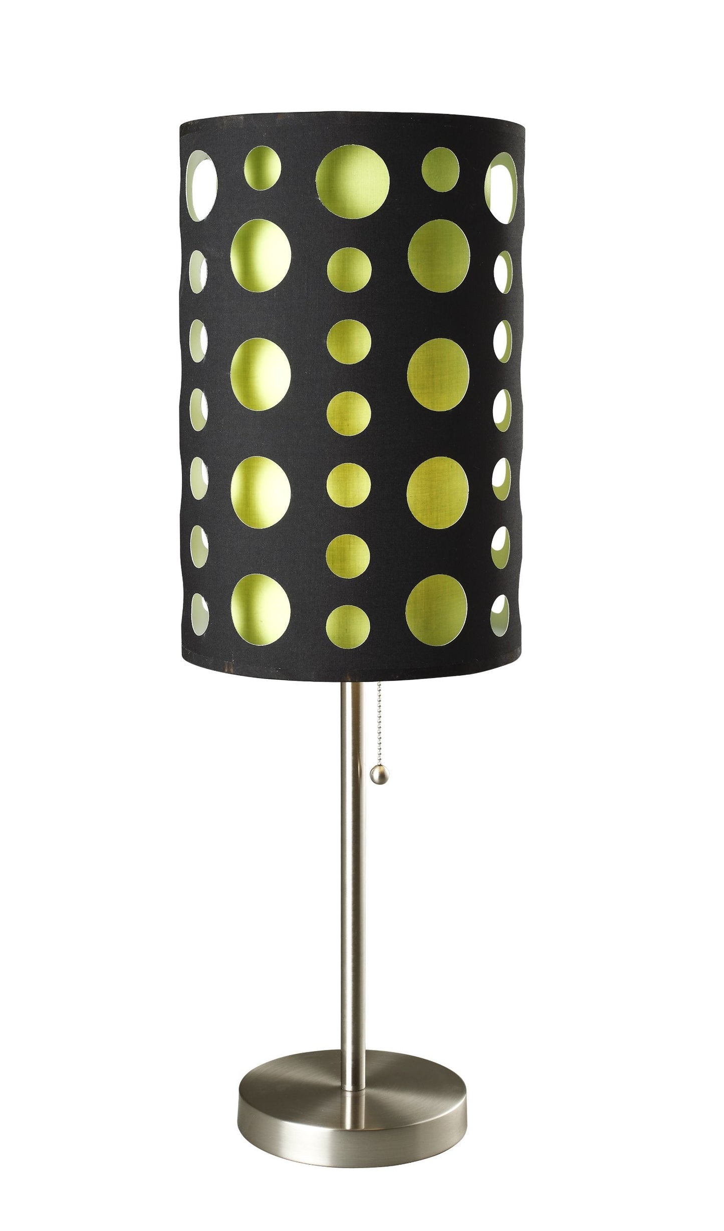 Ore International Modern Retro Table Lamp, 33in x 16in x 16in, Metal/Textile, Black/Green, Model 9300T-BK-GN