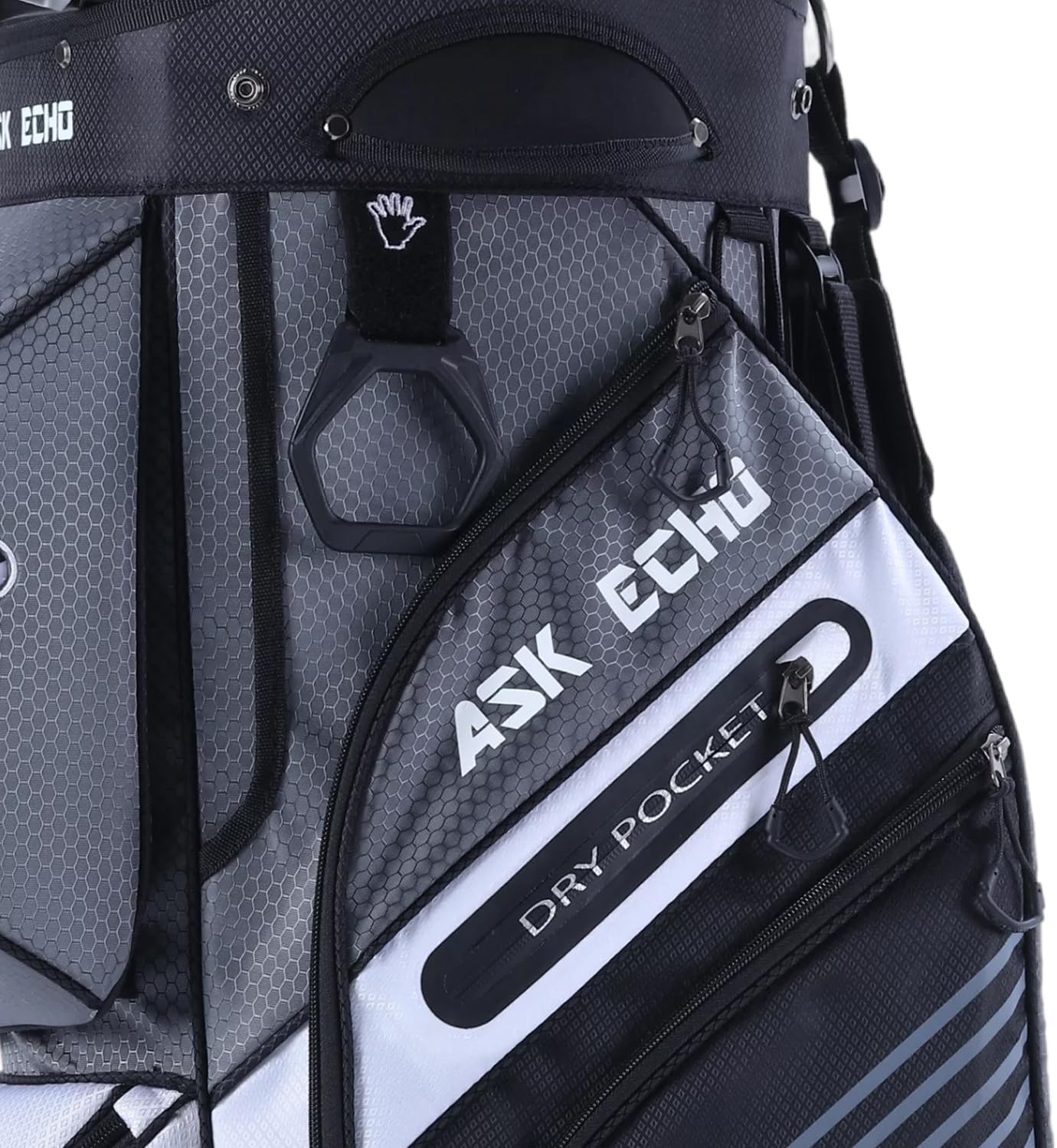 ASK ECHO T-Lock Golf Cart Bag with 14 Way Organizer Divider Top, Premium Cart Bag with Handles and Rain Cover for Men