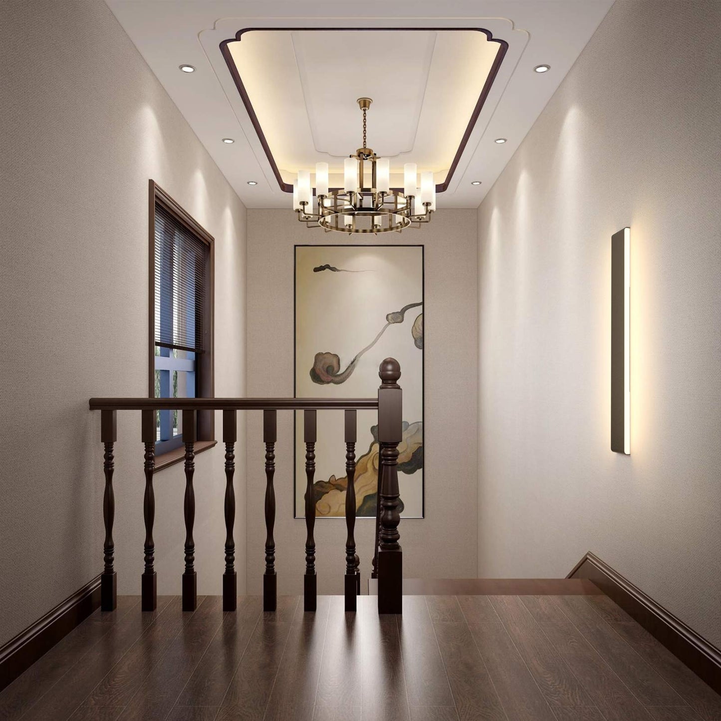 Aipsun Vanity Light Fixture - 43.3in Dimmable LED, Adjustable Color Temperature, Aluminum, Remote Control, Model A065-110cm-Remote