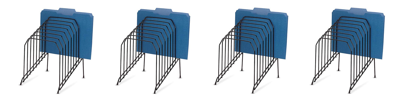 Officemate Large Incline 8 Compartment Wire Caddy, Black, 8.5 x 10.375 x 12.625 Inches