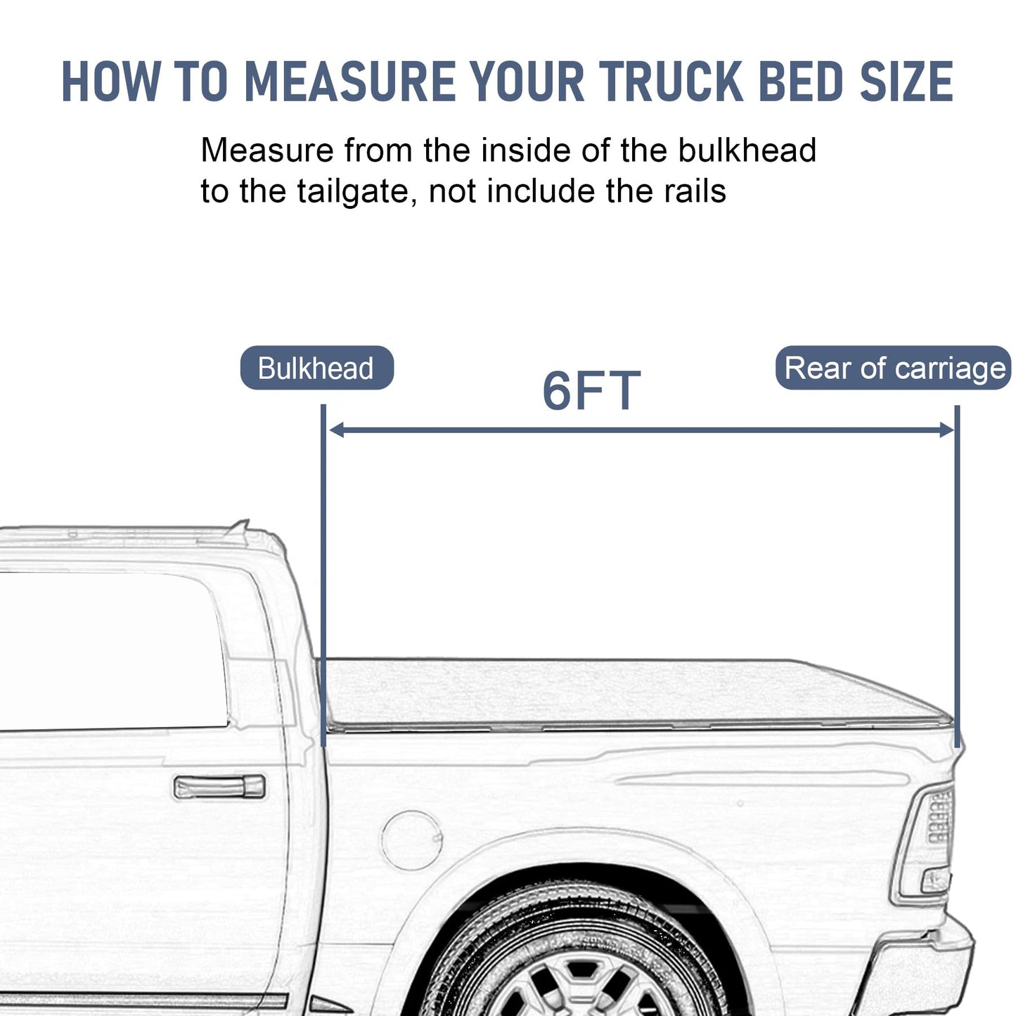 CARMOCAR Soft 4-Fold Truck Bed Tonneau Cover for 2019-2024 Replacement for Ford Ranger 6FT,Pickup Truck Bed Cover Accessories with Led Light(NOT for Models with Factory Utility Track Sys. & Roll Bar)