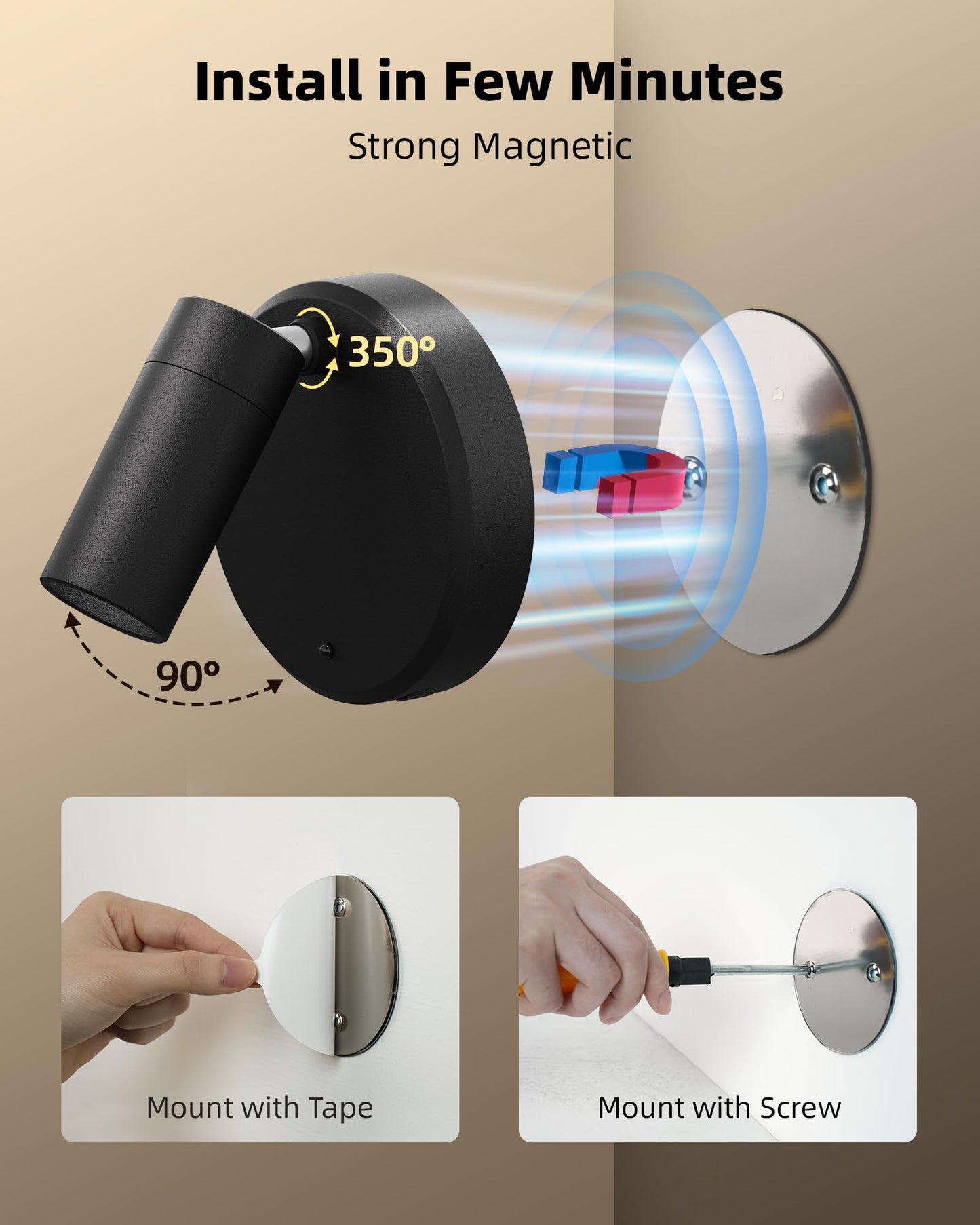Ezvalo Spotlights Indoor With Remote 5500Mah Rechargeable Picture Lights Wireless Led Uplighting With Timer&Dimmable 3Cct Mini Plant Spot Lights For discomfort-reducingting Artwork Accent Lighting(4Pack-Black)