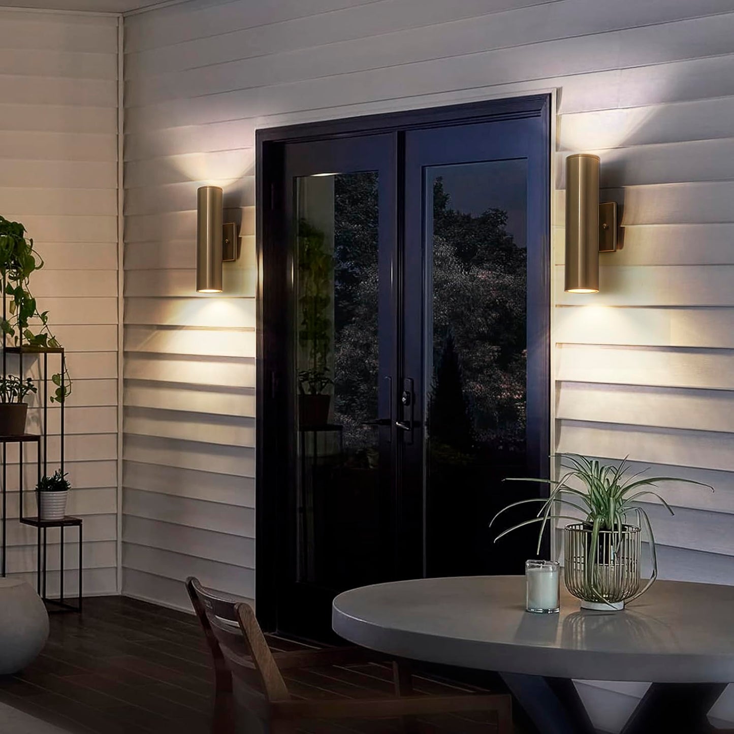 Zicbol 2 Packs Up And Down Lights Outdoor Wall Light Fixture 11.8 Gold Outdoor Sconces Wall Lighting Mount On House Porch & Patio Garage Entrance