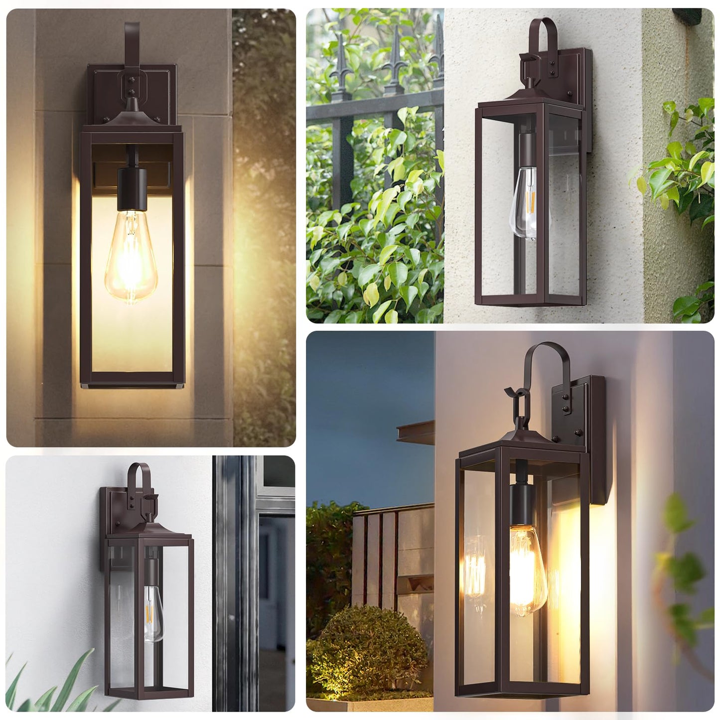 18 Large Outdoor Wall Lights 2 Packs Modern Brown Exterior Lighting Fixtures Waterproof Outdoor Sconces Porch Light For House Wall Mount Farmhouse Wall Lanterns For Front Door Garage