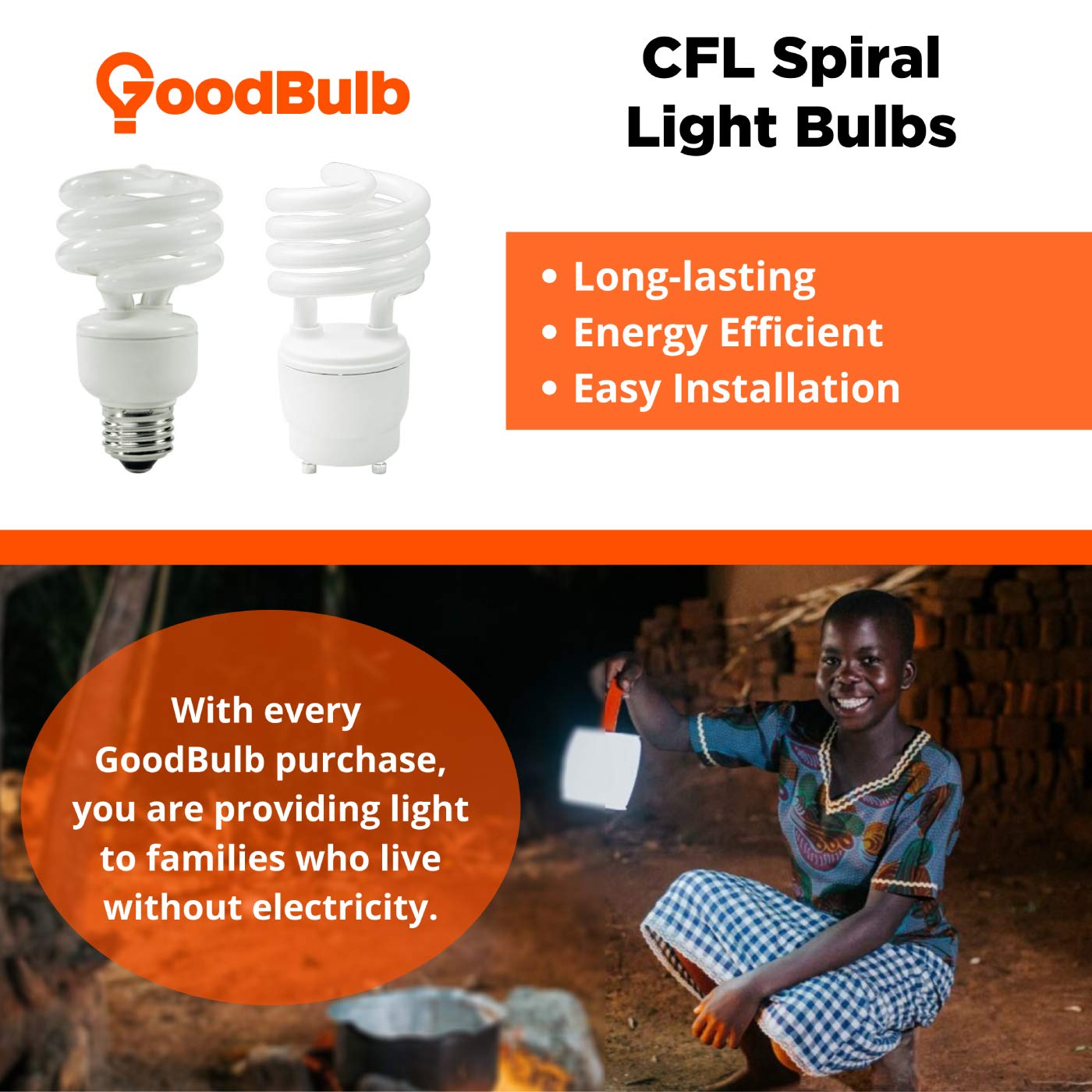 GoodBulb CFL Light Bulbs 23W GU24 5000K Daylight White 1600 Lumens Pack of 10