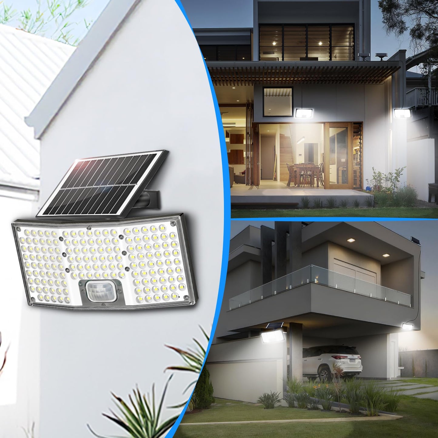 Tobusa 4-Pack Solar Flood Lights Outdoor Motion Sensor 4000Lm Led Solar Light With Remote 3 Modes Waterproof Dusk To Dawn Solar Powered Security Lights 16.4Ft Cable Split Wall Lighting For Yard