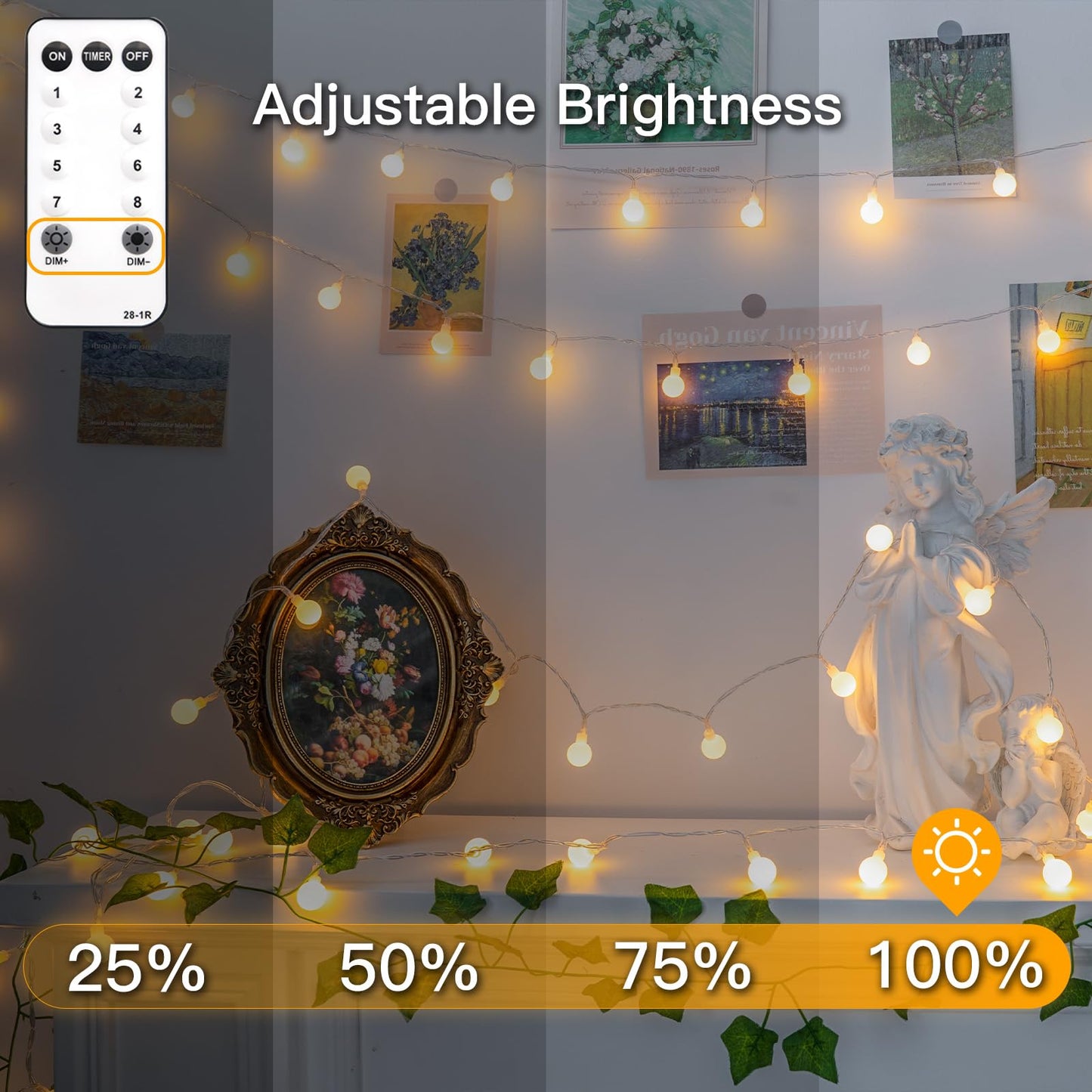 Suddus String Lights For Bedroom 99Ft 300 Led Connectable Globe String Lights Indoor Hanging Fairy Lights Plug In With Remote For Kids Room Dorm Classroom Outdoor Christmas Tree Decor Warm White