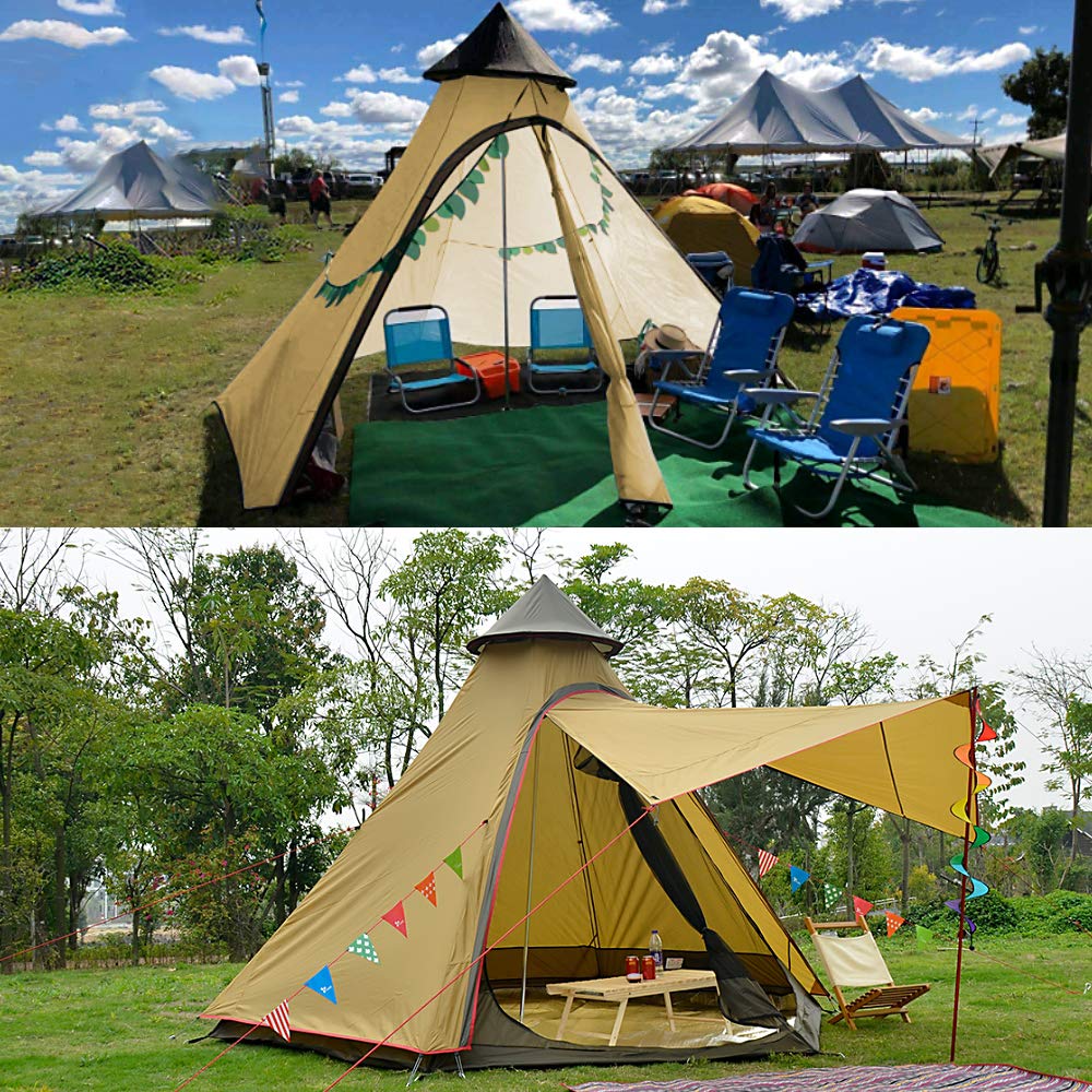 12'x10'x8'Dome Camping Tent 5-6 Person 4 Season Double Layers Waterproof Anti-UV Windproof Tents Family Outdoor Camping Tent