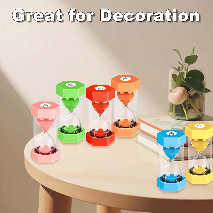 10 Minute Hourglass Sand Timer, Unbreakable Red Hourglass Sand Watch 10 Min, Reloj De Arena 10 Minutos, Colorful Plastic Hour Glass Sandglass for Classroom Games (Red