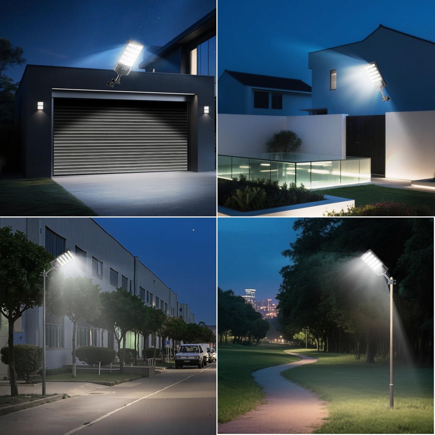 Solar Street Lights Outdoor Waterproof 30000Lm 6500K Motion Sensor Led Flood Lights Dusk To Dawn Solar Lights With Remote Solar-Powered Parking Lot Light Commercial Area Lighting For Outside 2Pack