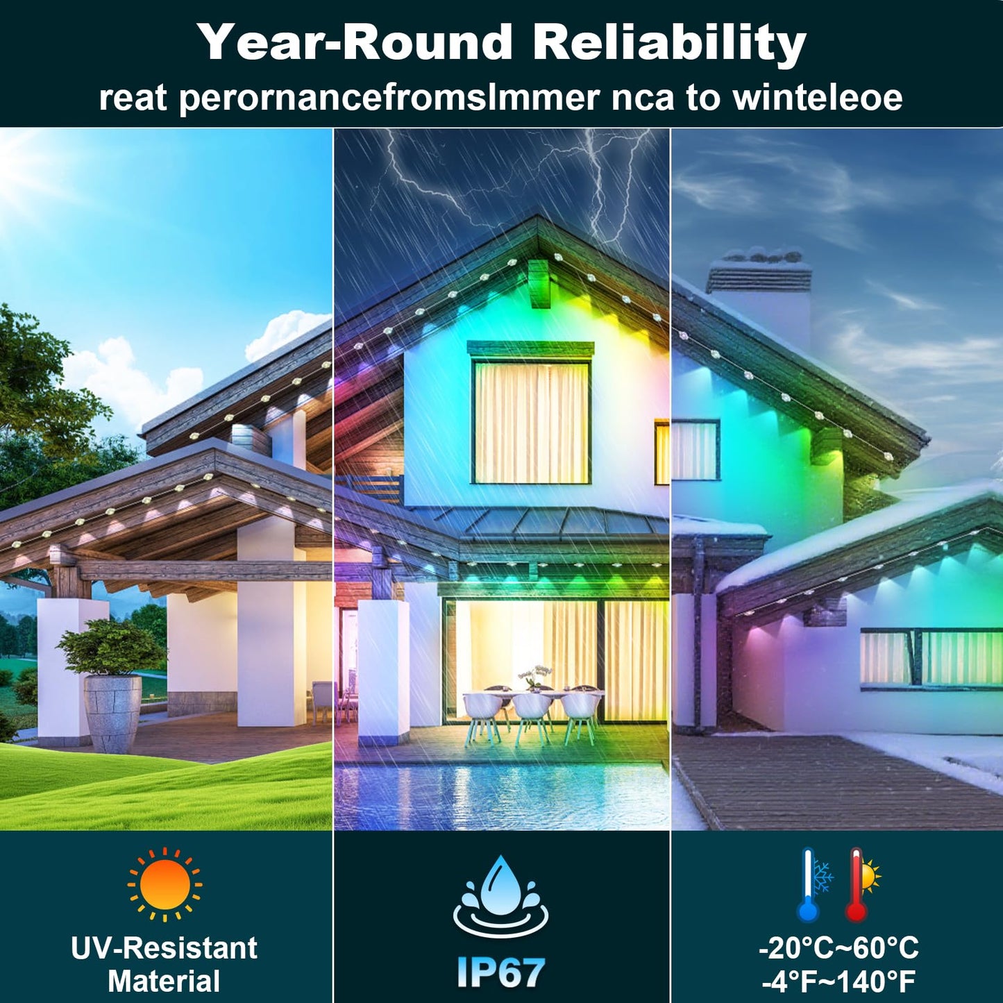Inzidol Permanent Outdoor Lights 300Ft Rgb Eave Light Ip67 Waterproof Lighting For House Smart Led With App/Remote Control For Outdoor Decor Garden Decor Party Holiday