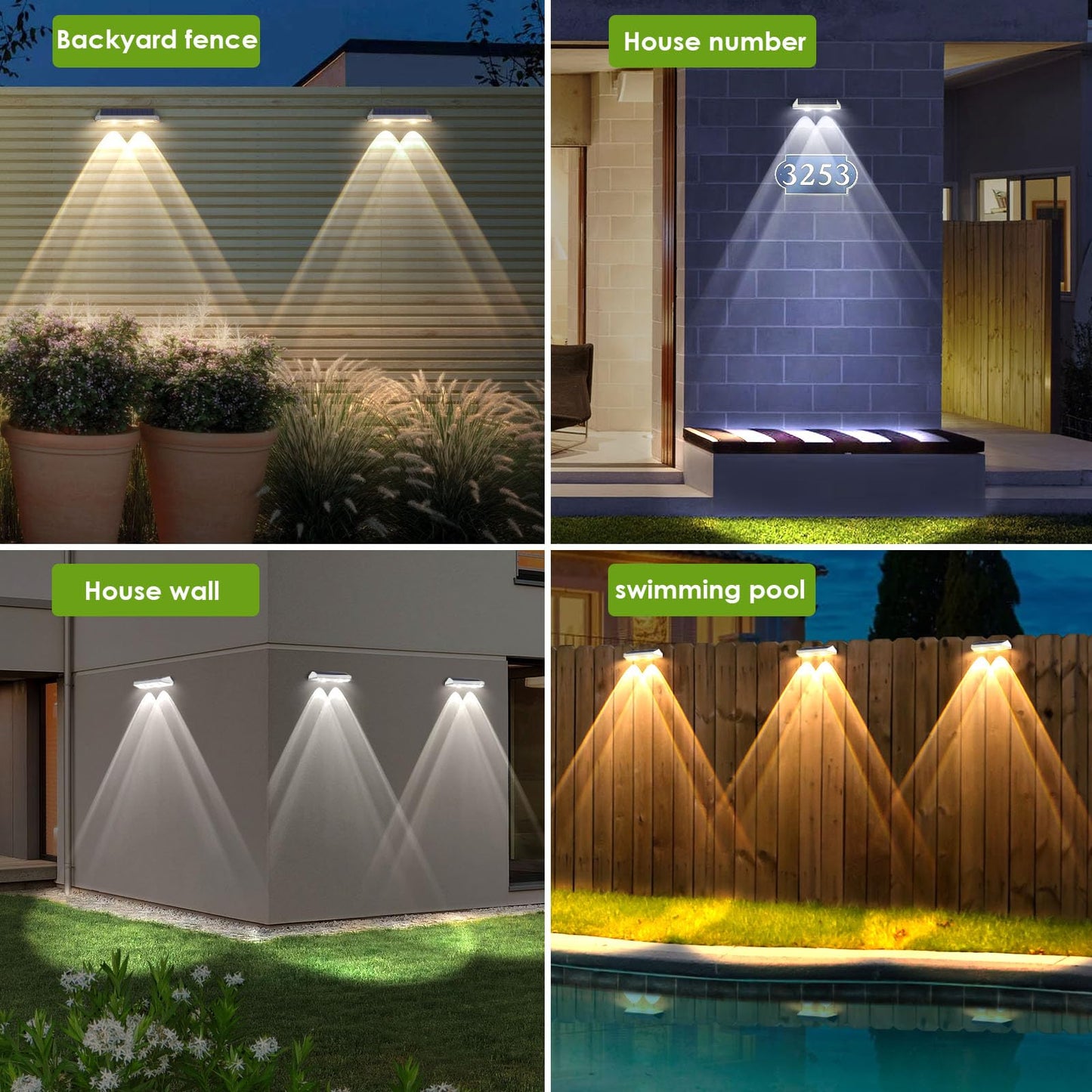 Solar Fence Lights Outdoor - 2700/4000/6000K 3 Modes Ip65 Waterproof Fence Solar Lights Outdoor Fence Light Solar Powered For Patio Decor/Railing/Step And Wall - Unique Housewarming Gifts(8 Pack