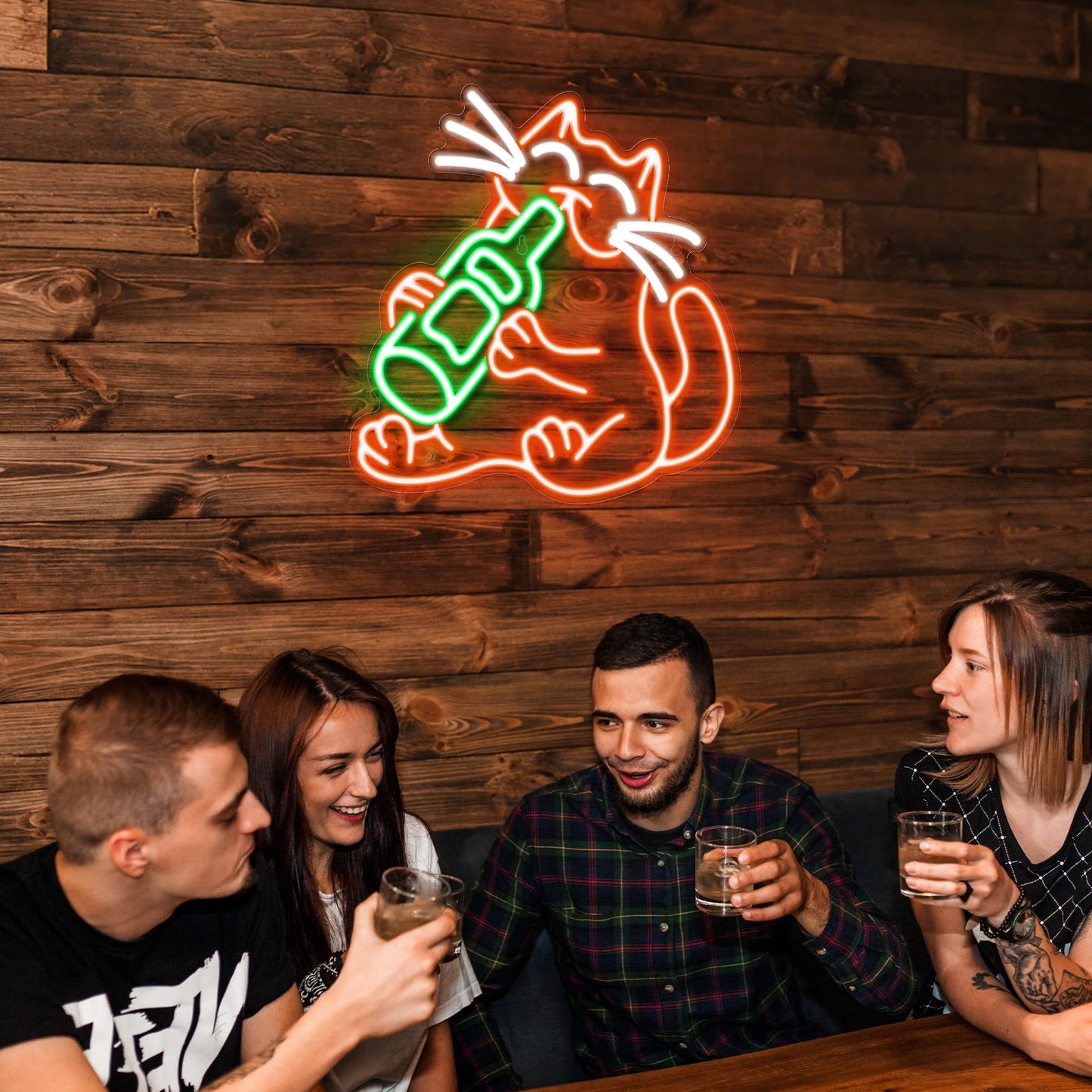 Kavaas Cat malt-inspired Neon Sign Funny Neon Sign For Home Bar Decor Man Cave Pub Party - Best Gifts For Husband Father Birthday Christmas