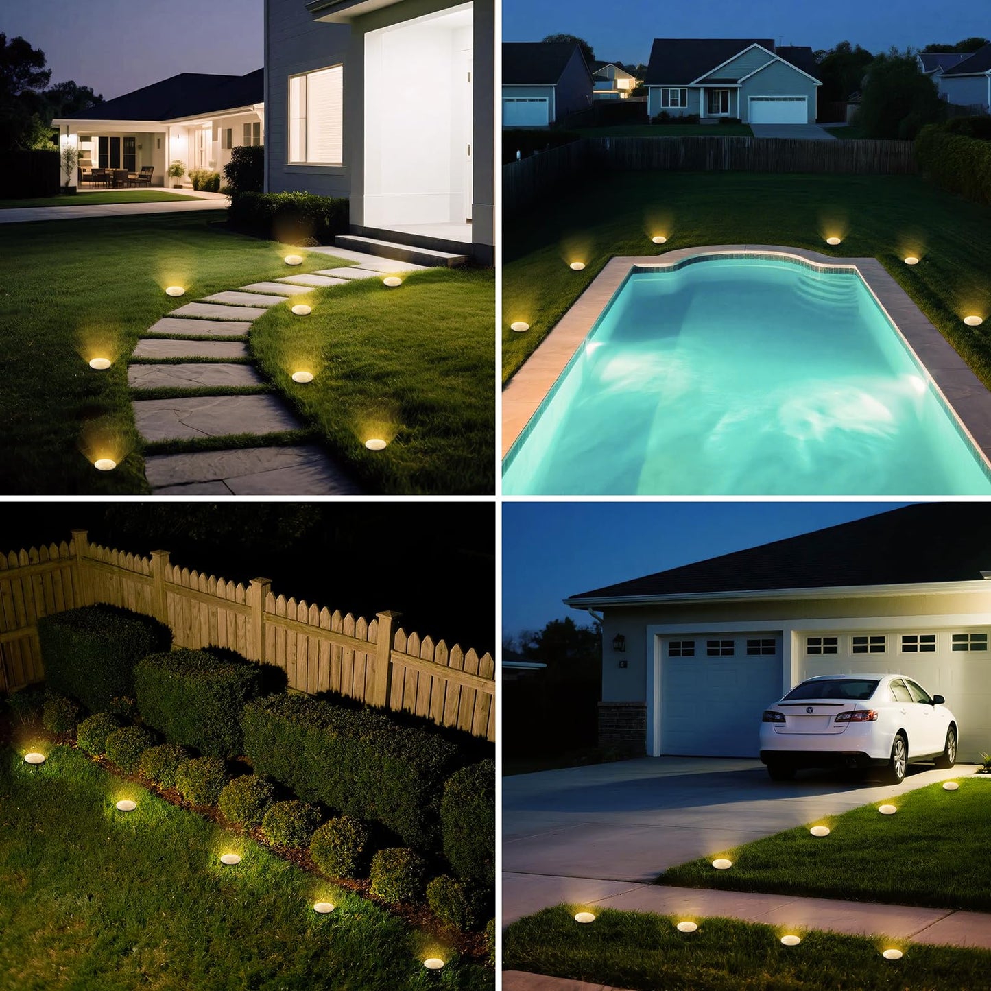 Vighep Mini Solar Ground Lights 24 Pack Solar Lights Outdoor Waterproof Upgraded Led Flat Landscape Lighting For Outside Pathway Garden Patio Yard Driveway Warm White