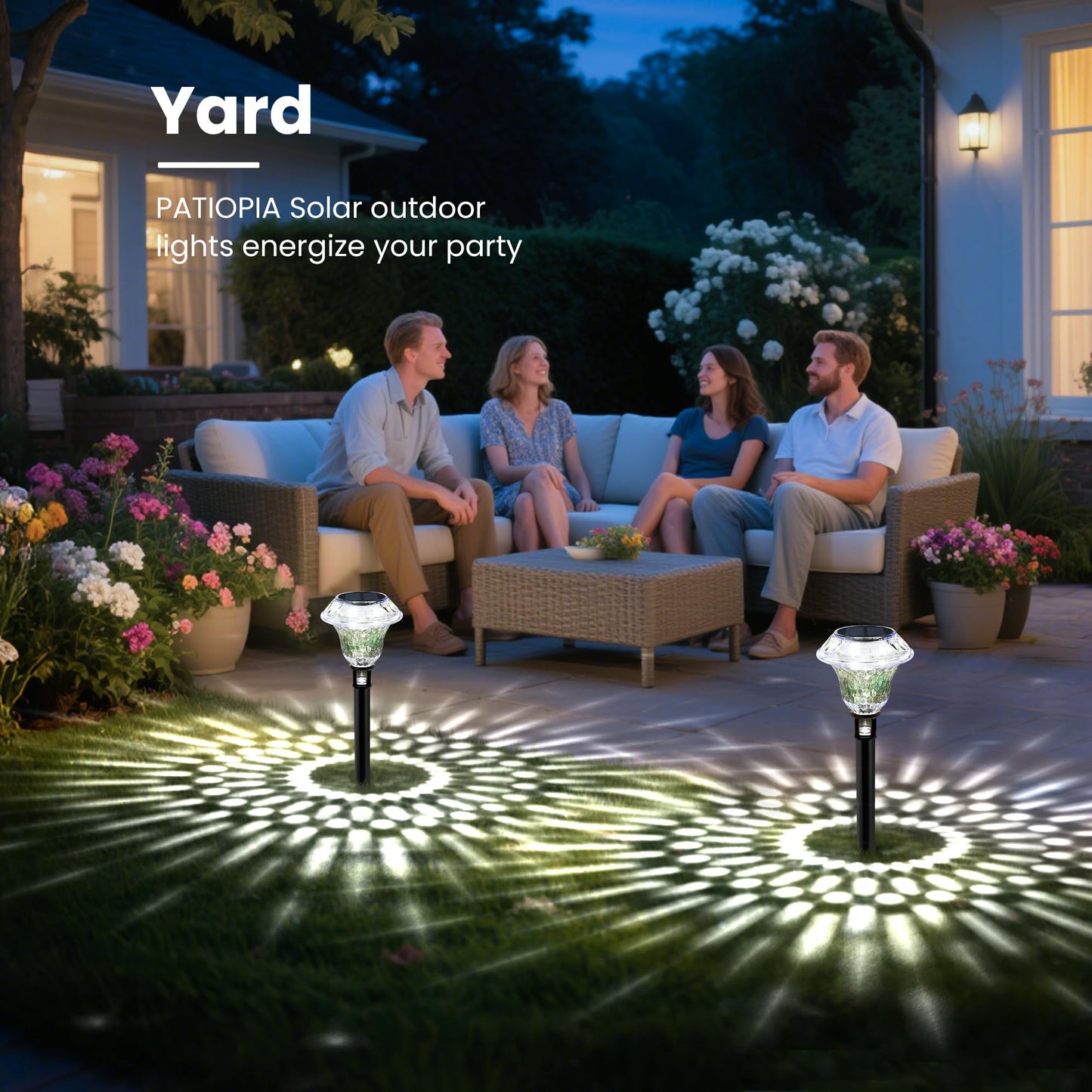 Patiopia Solar Pathway Lights Garden Decor For Yard Solar Garden Lights For Outside Waterproof Landscape Lighting Garden Decorative For Walkway Driveway Yard Landscape Lawn (8 Pack Cold White)