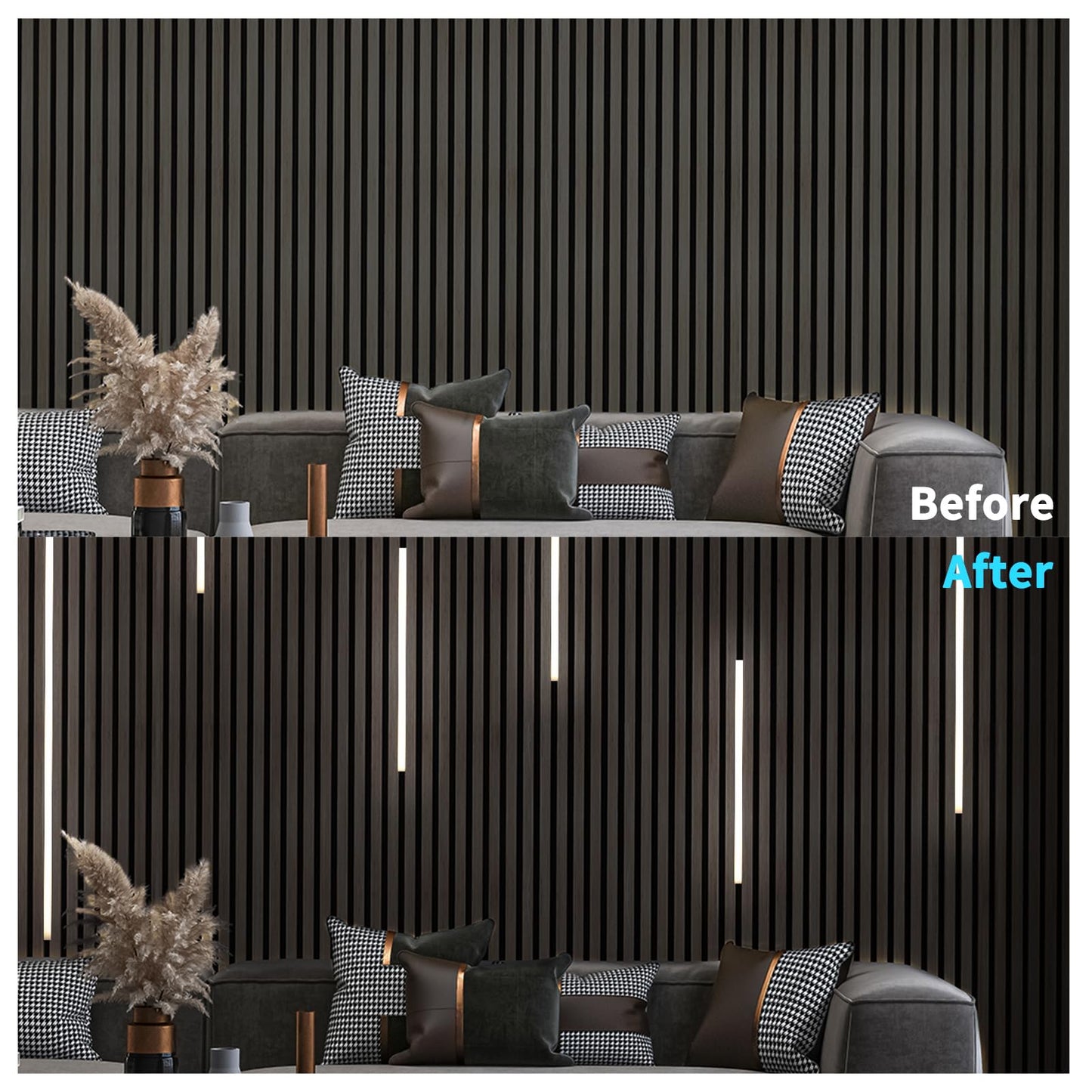 Art3D Led Recessed Lighting Kit - 6Pcs Self-Adhesive White Led Light With Smart Switch 3000K Touching Switch Light For Wood Slat Wall Panels Headboards Stairs Under Cabinet Home Decor