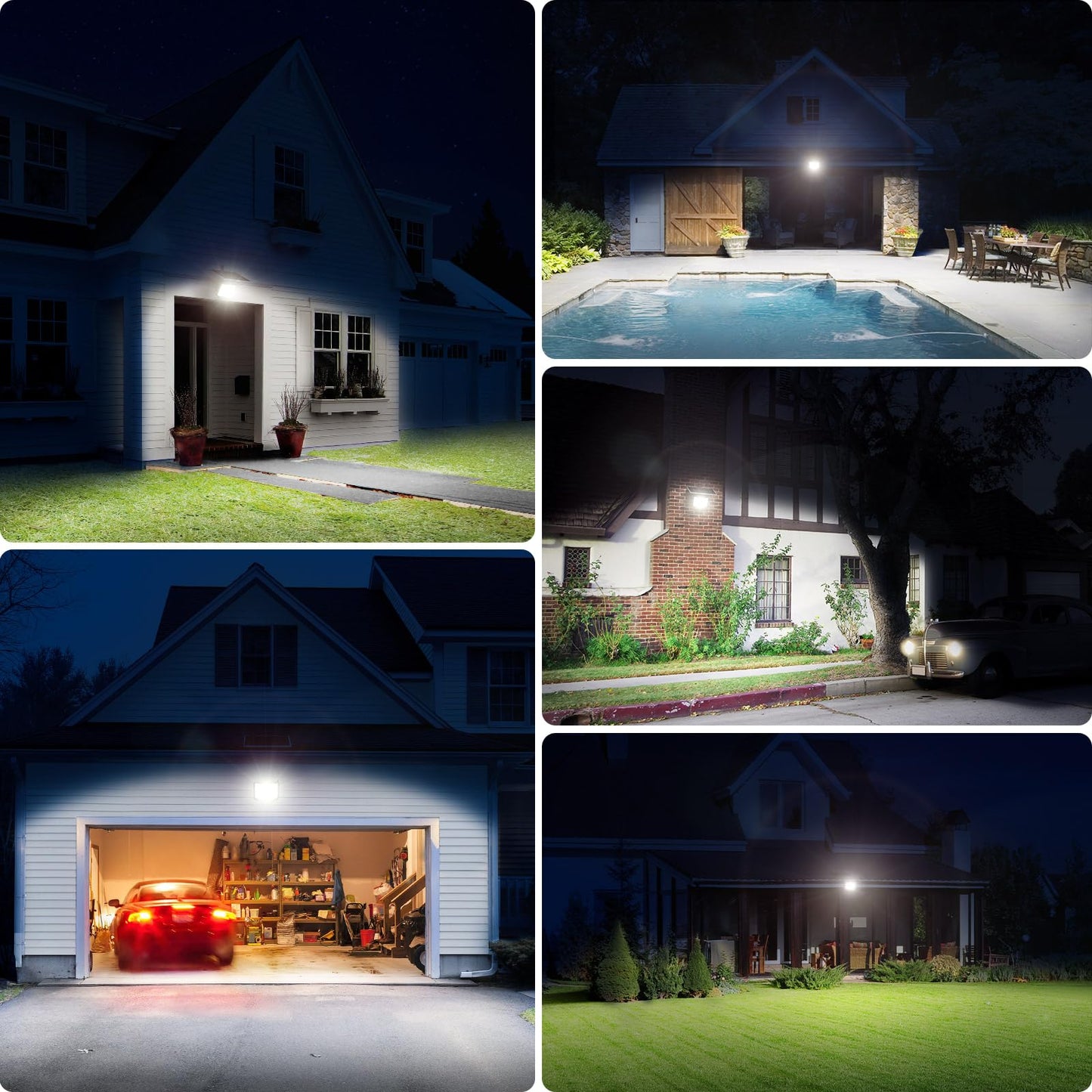 Intelamp Solar Flood Lights Outdoor Waterproof 20000Mah 2000Lm Floodlight Exterior With Remote 16.4 Ft Cable 2-12H Timer Dusk To Dawn Security Spots Lighting Outside For Garden Pathway
