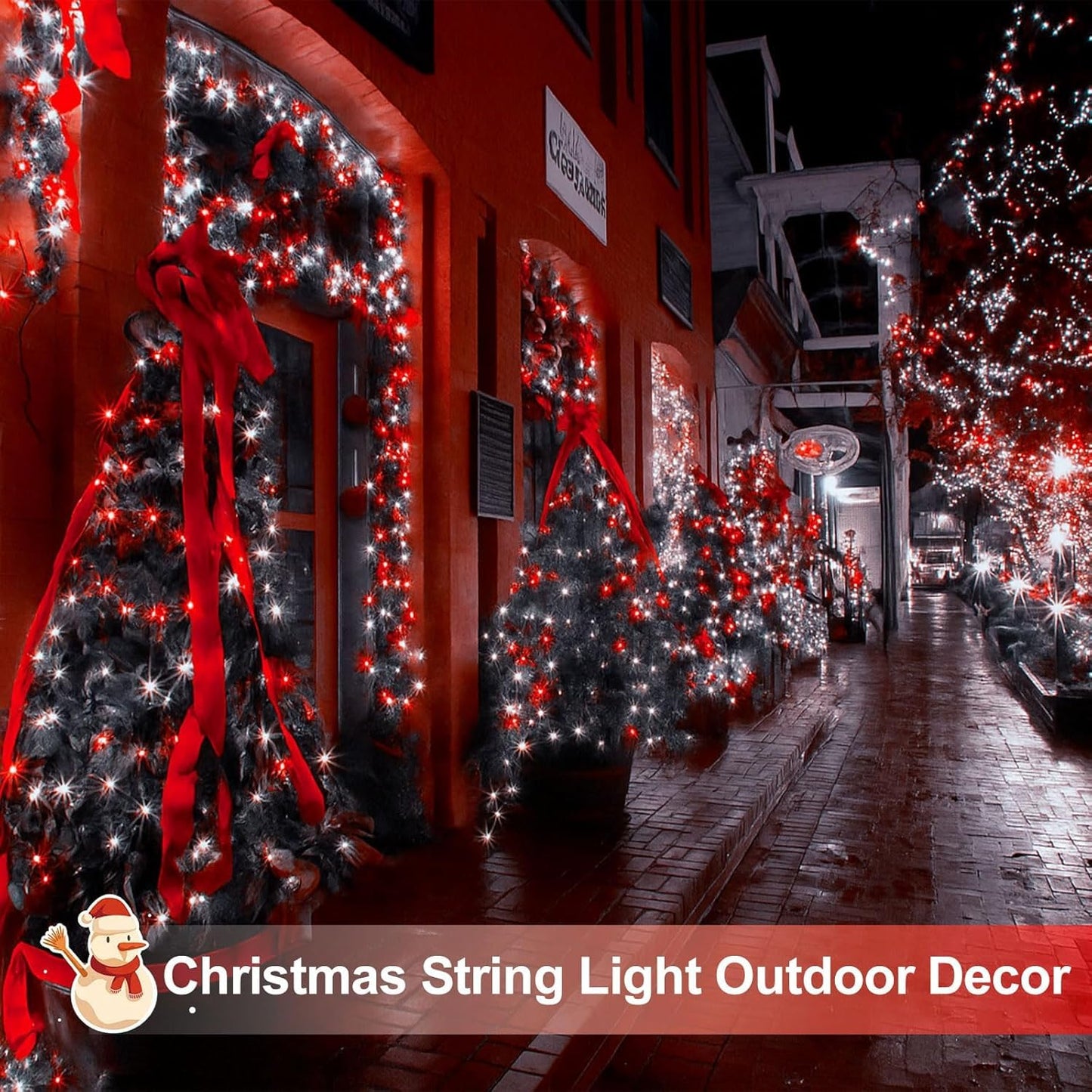 6 Pack 270Ft Solar Christmas Lights Outdoor Waterproof Super Bright 480 Led Solar String Lights With 8 Lighting Modes Green Wire Twinkle Tree Light For Outside Xmas Party Decor (Red And White)