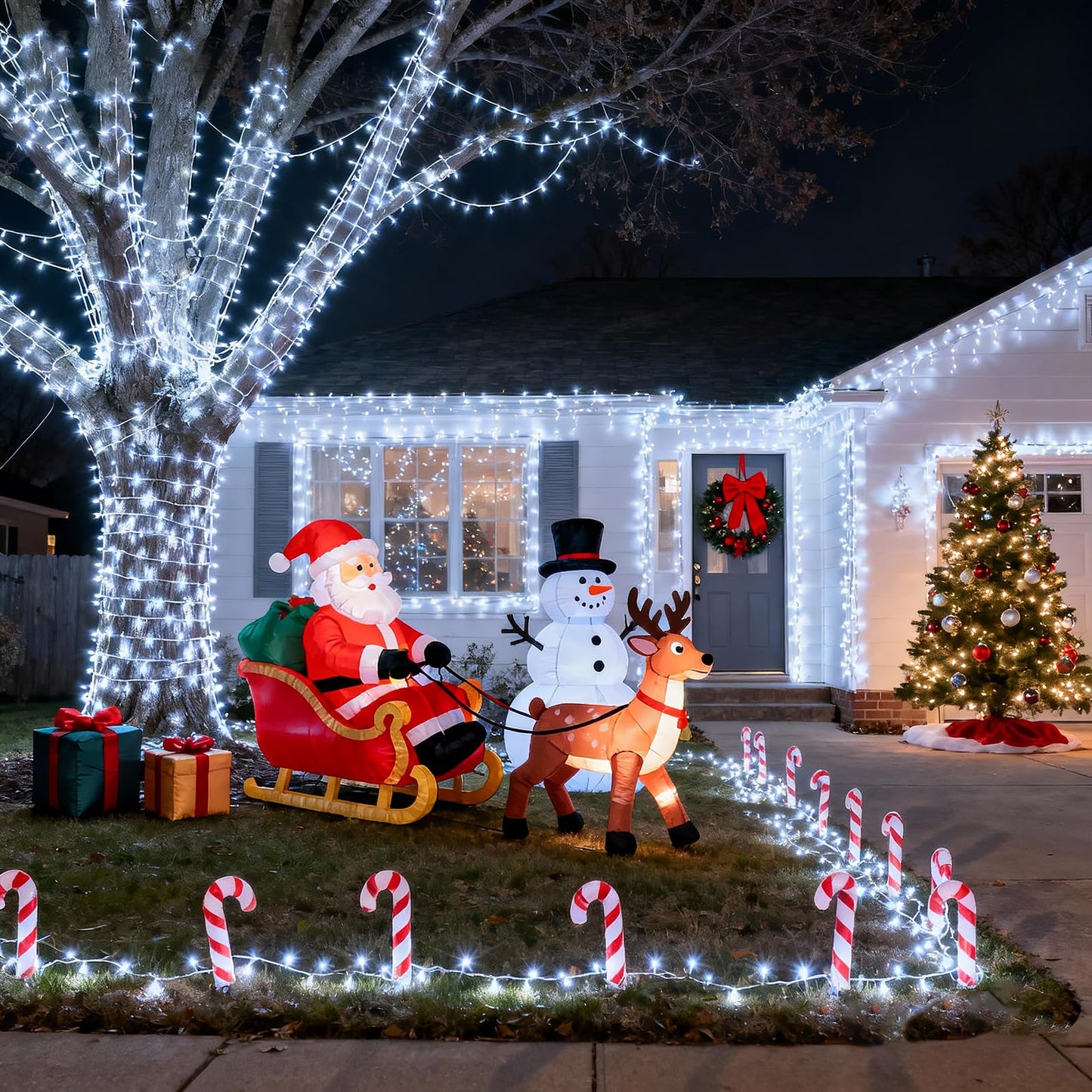 Nielfoi 800 Led Christmas Lights Outdoor Indoor Christmas String Lights Indoor With 8 Modes Waterproof Plug In Twinkle Fairy Lights Clear Wire For Xmas Tree Patio Wedding Party Decor White