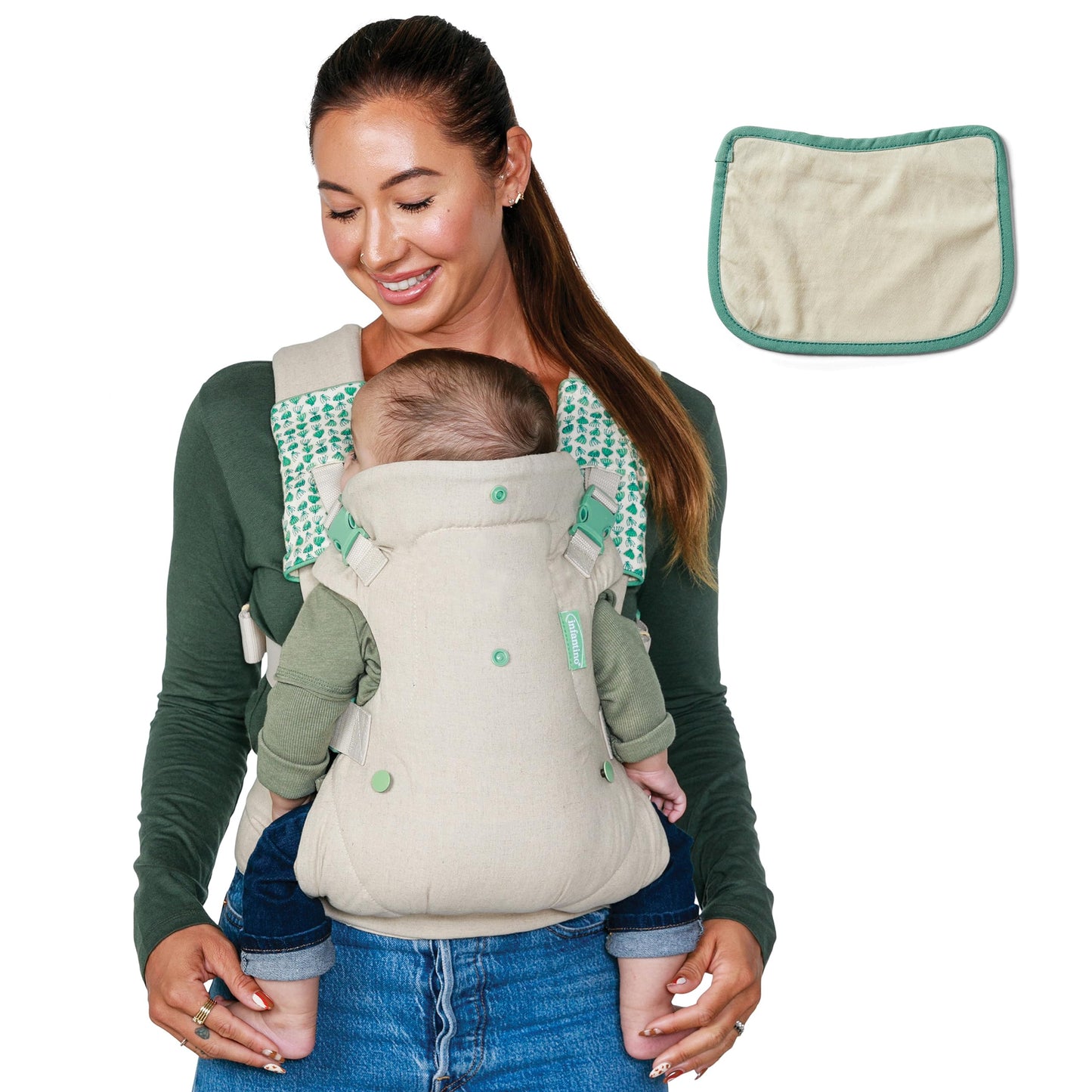 Infantino Flip 4-in-1 Convertible Baby Carrier, Adjustable, Ergonomic Babywearing, Registry Essential, Baby Carrier for Newborn to Toddler, Leopard