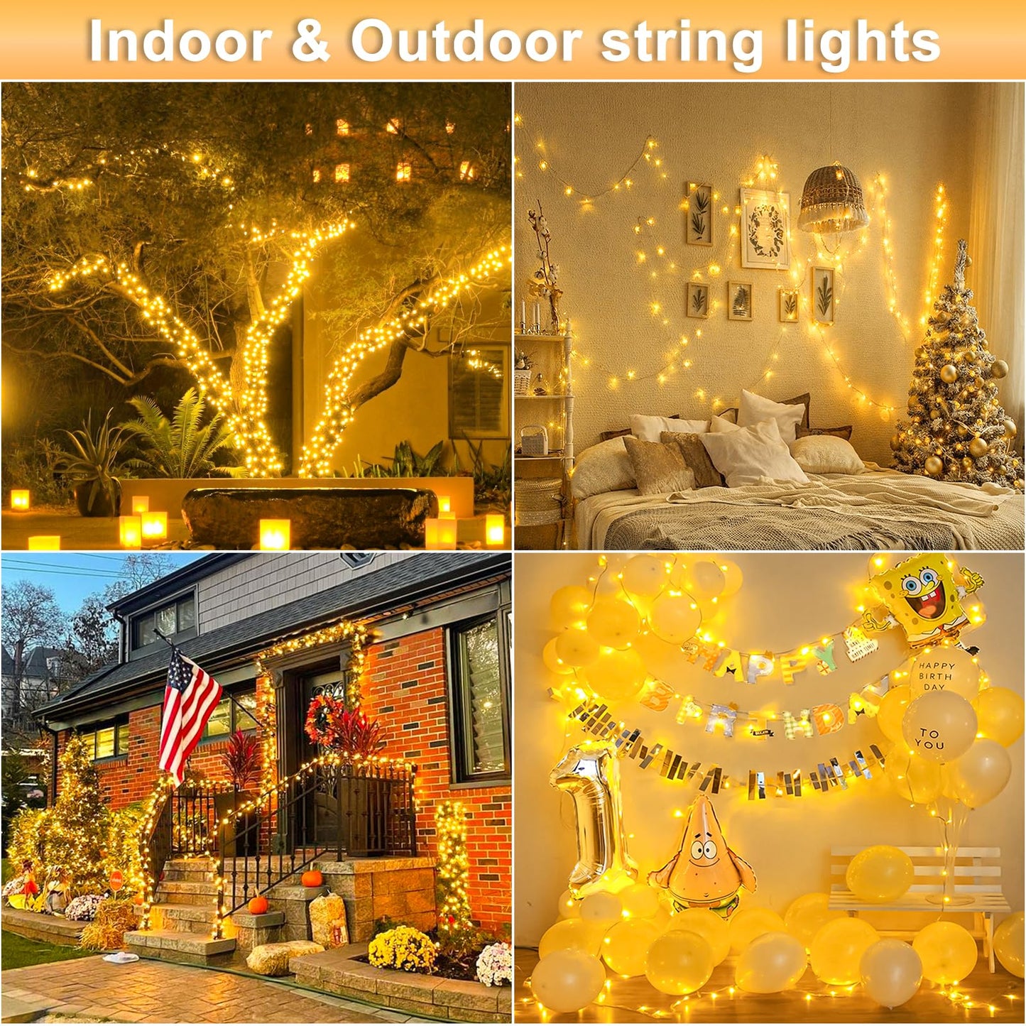 800 Led Christmas Lights Outdoor Warm White Christmas Lights Indoor 8 Modes 262Ft Clear Wire Plug In Twinkle Fairy String Light For Outside Bedroom Wedding Xmas Tree Party Decorations