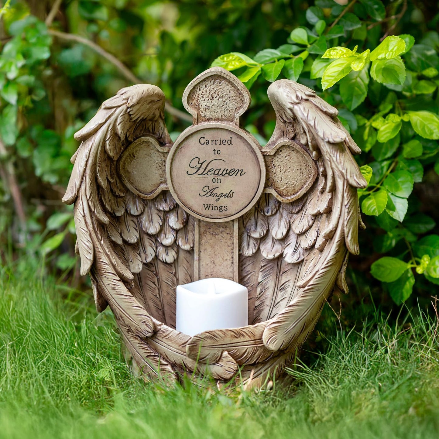 Candieslife 12 Solar Angel Wing Cross Garden Lights Waterproof Memorial Grave Decorations Sympathy Gifts For Cemetery Outdoors Lawn Yard Home Patio Decor