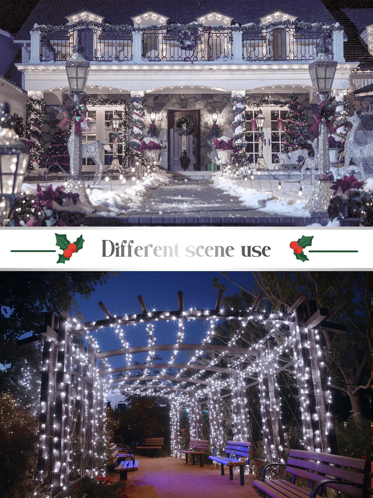 2025 New Christmas Cluster Lights 800 Led With Flowing Twinkling Fire er Fairy Lights With 15 Modes & Timer Waterproof Christmas String Light For Indoor Outdoor Xmas Tree Party Garden Cool White