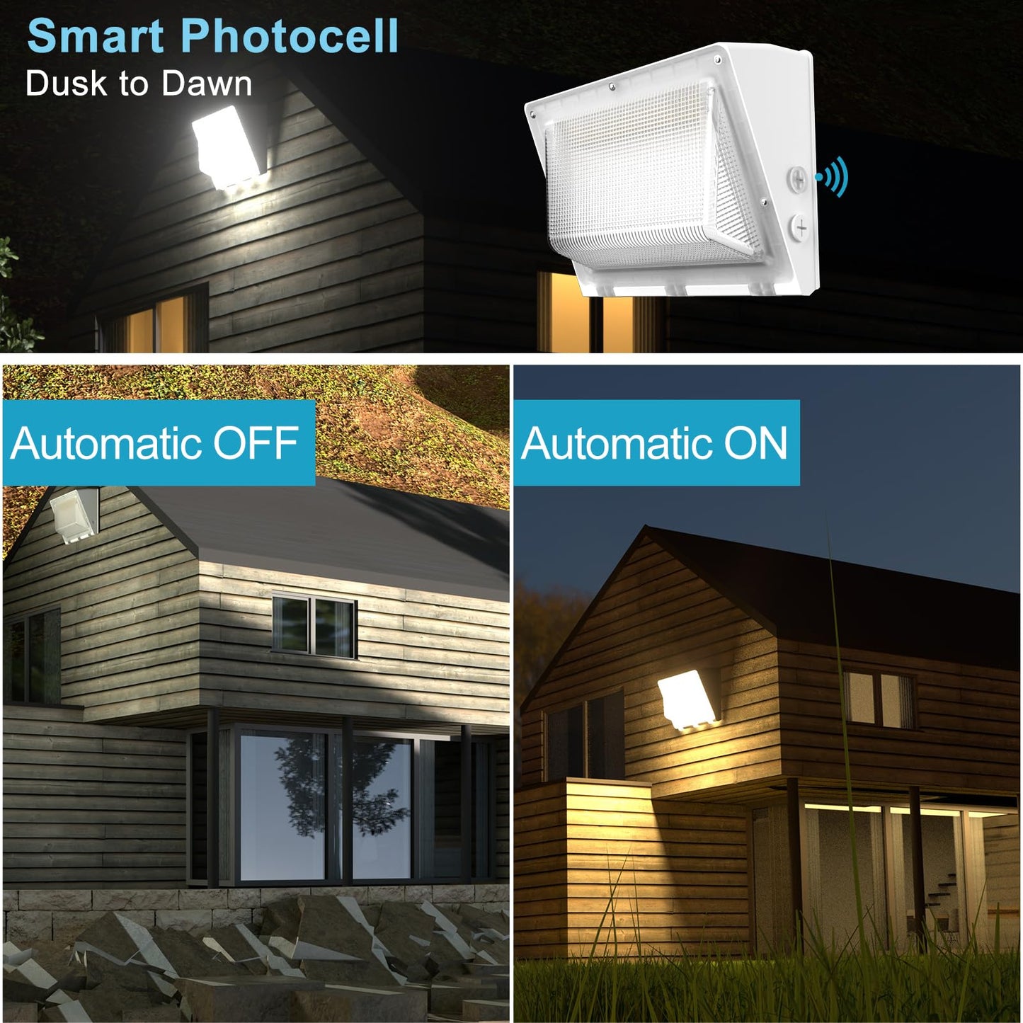 Lightdot 4Pack 250W Led Wall Pack Lights 100-277V Dusk To Dawn With Photocell | 37500Lm(150Lm/W) 5000K Ip65 Outdoor Exterior Lighting Fixture Energy Saving|5-Yrs Warranty Etl White(Height:20-40Ft)