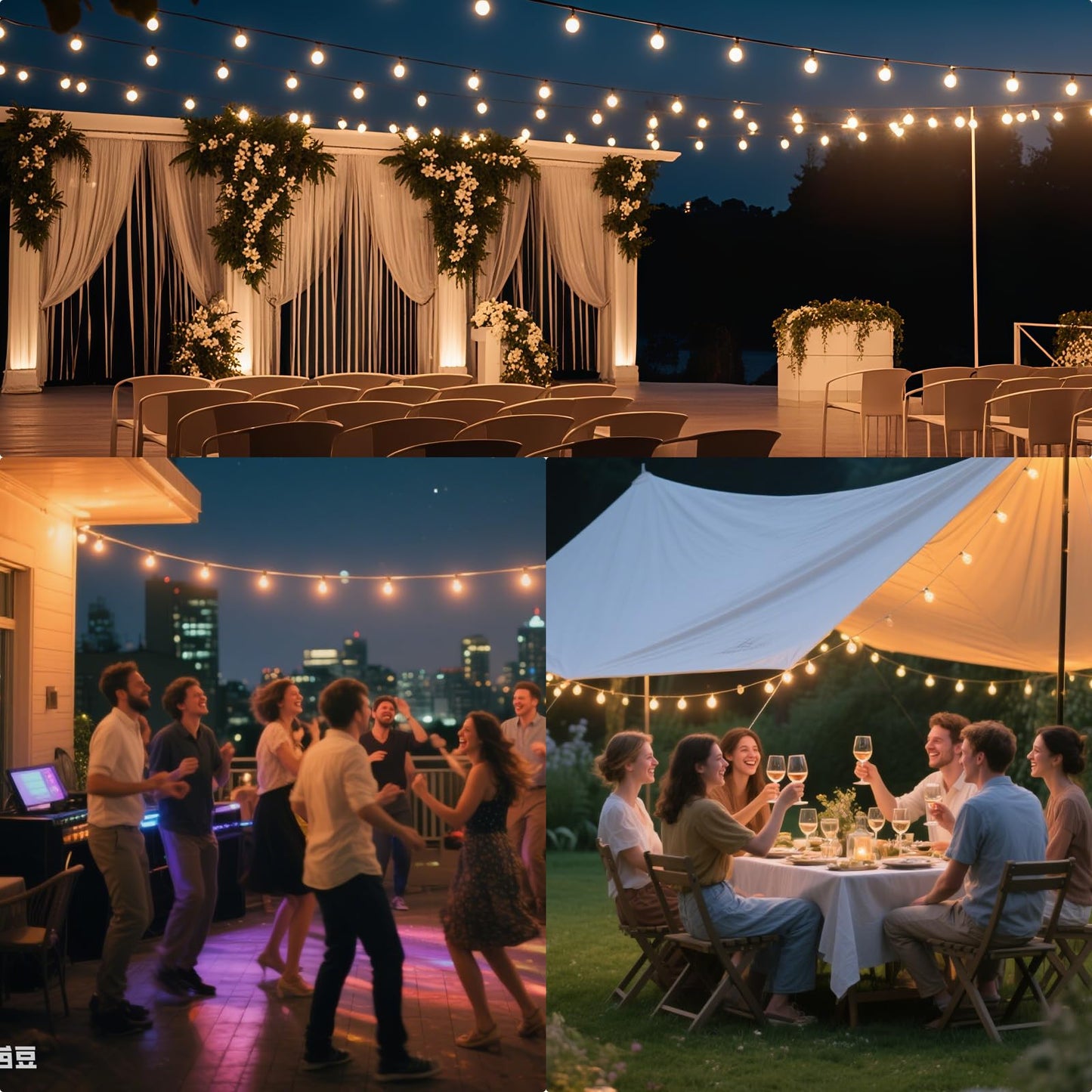 Hjq 120Ft(60X2) Solar String Lights Waterproof Patio Lights Solar Powered With Remote & Usb Port 40+2 Led Shatterproof Bulbs 3 Modes Dimmable Solar Lighting Hanging For Camping Backyard Garden
