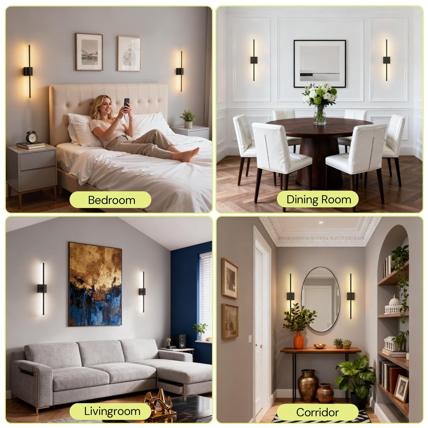 L Lohas Led Battery Operated Wall Sconces Set Of 2 Battery Wall Sconce 10000Mah Black Rechargeable Sconces 3Cct 28.1 Inch Wireless Wall Lights Sconce Wall Decor For Bedroom Living Room