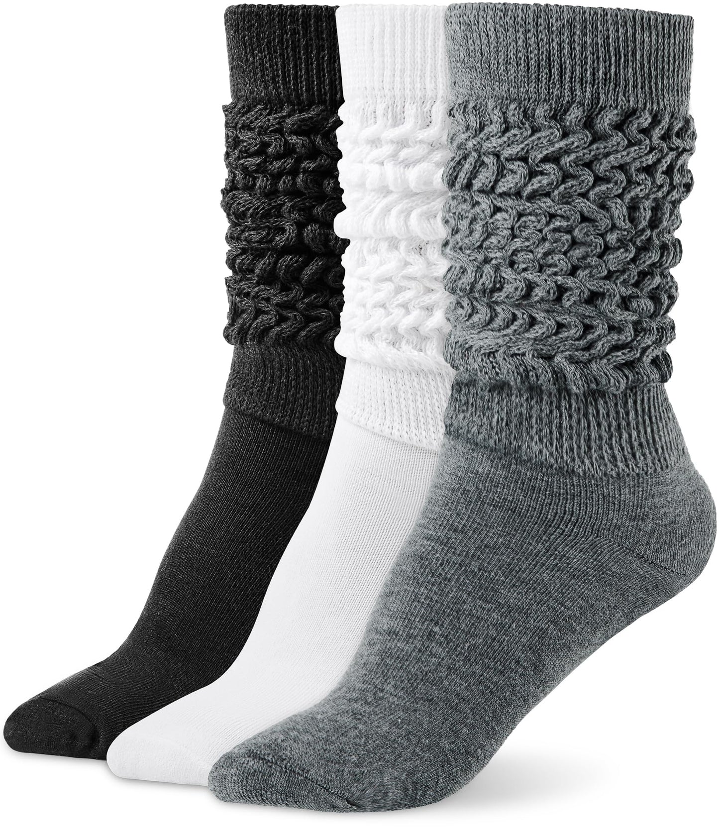 HONGTEYA Slouchy Socks for Women Slouch Scrunch Knee High Boot Socks Soft Long Socks Cozy Crew Socks Leg Warmers