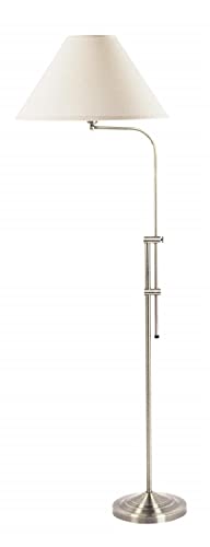 Cal Lighting Floor Lamp, Traditional Style, Brushed Steel, 27.4x12.5x4.9, Model CALBO-216-BS